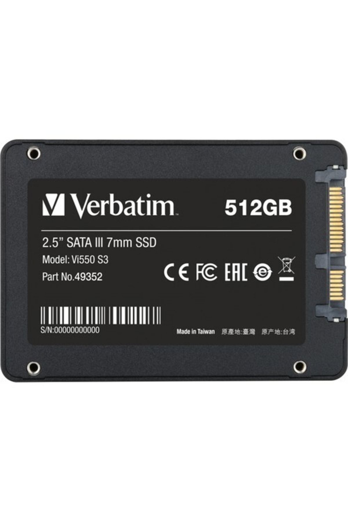 Verbatim 512gb Vi550 S3 520mb-500mb-sn Sata-3 2.5 Ssd Harddisk