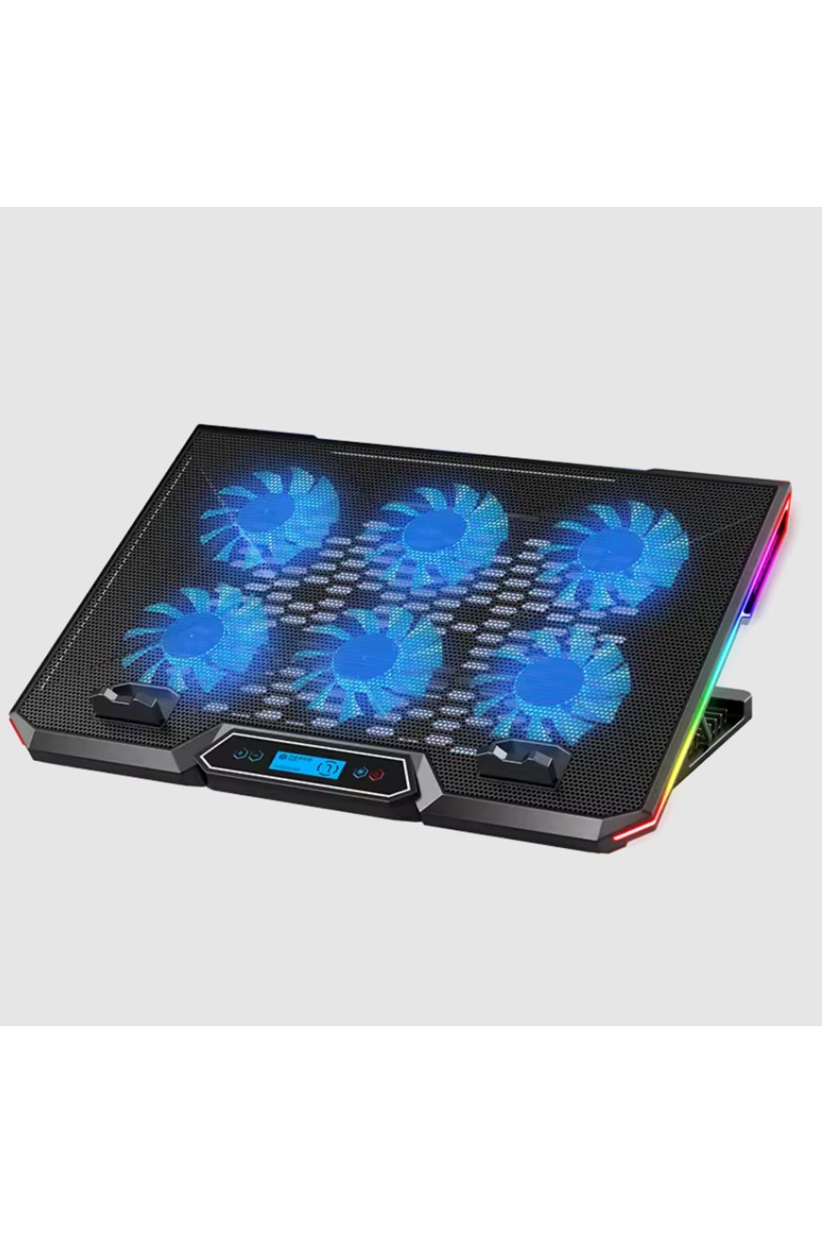 Havana 6 Fanlı Notebook Soğutucu Led Aydınlatmalı Lcd Gösterge Panelli Dizüstü Bilgisayar Standı 2 Usb