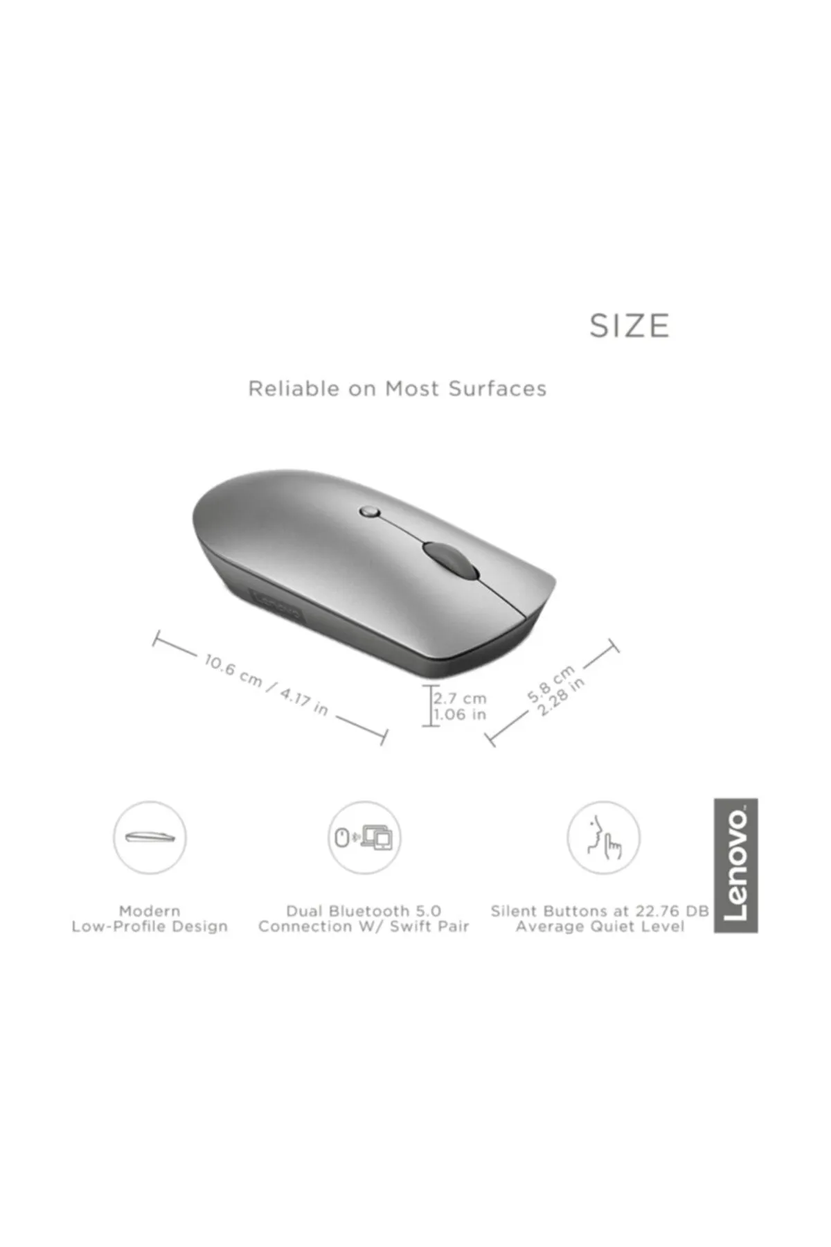 Lenovo 600 Gy50x88832 Bluetooth Silent Mouse Gri