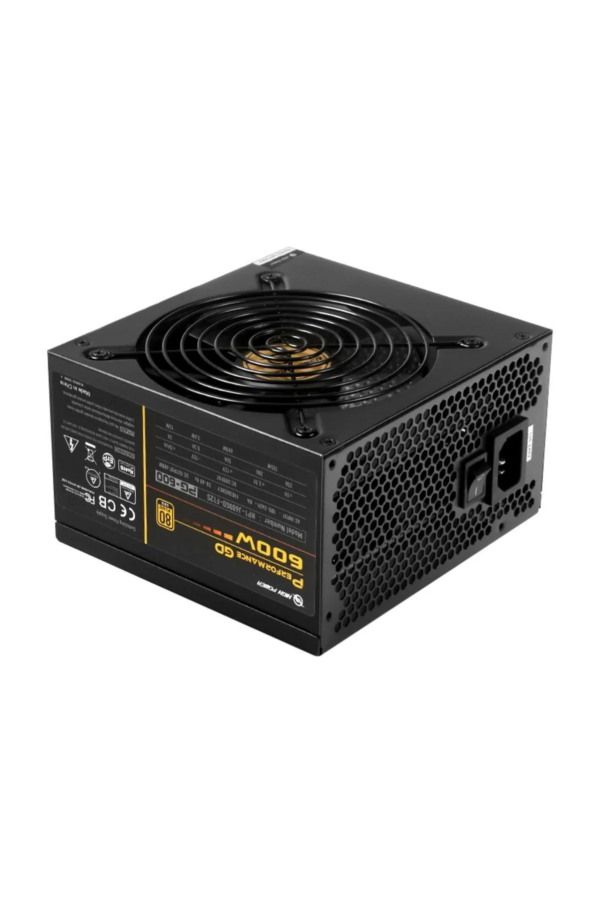 High Power 600W 80+ GOLD Performance GD Aktif PFC Güç Kaynağı (HP1-J600GD-F12S)