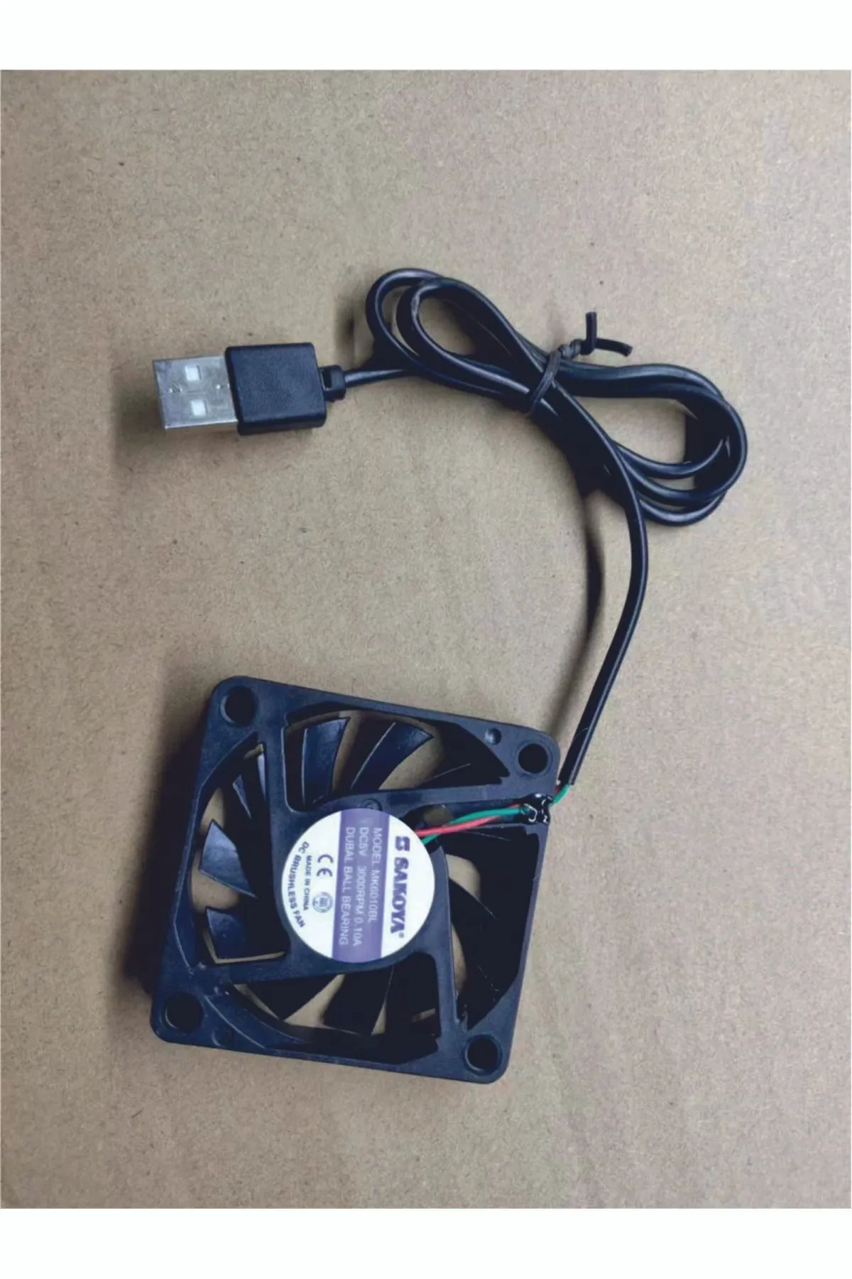 SAKOYA 60x60x10 Mm Usb Fan Çift Bilyalı Rulman Sessiz 5v, 0.10 A, 3000 Rpm Fırçasız Soğutma Fanı,