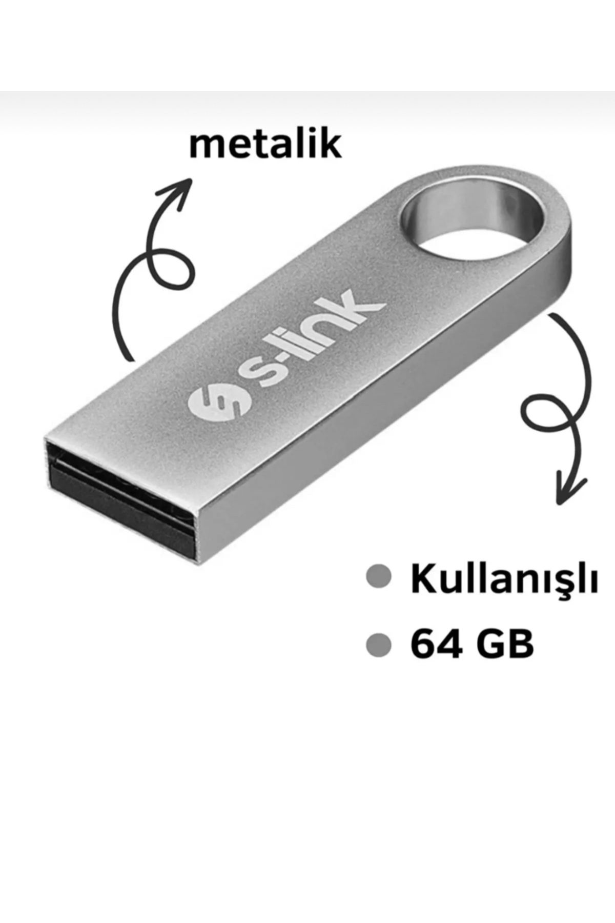 S-link 64 Gb Flash Bellek Metal Gövde Usb Bellek