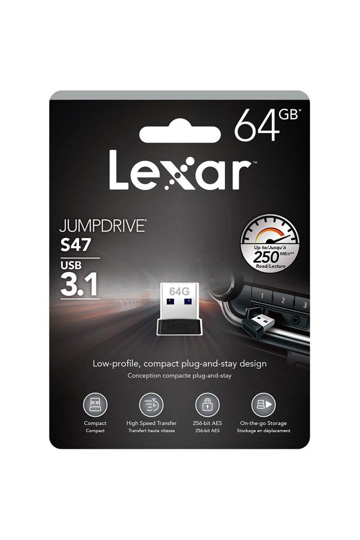 Lexar 64 Gb Jumpdrive S47 Usb 3.1 Flash Bellek Ljds47-64gabbk