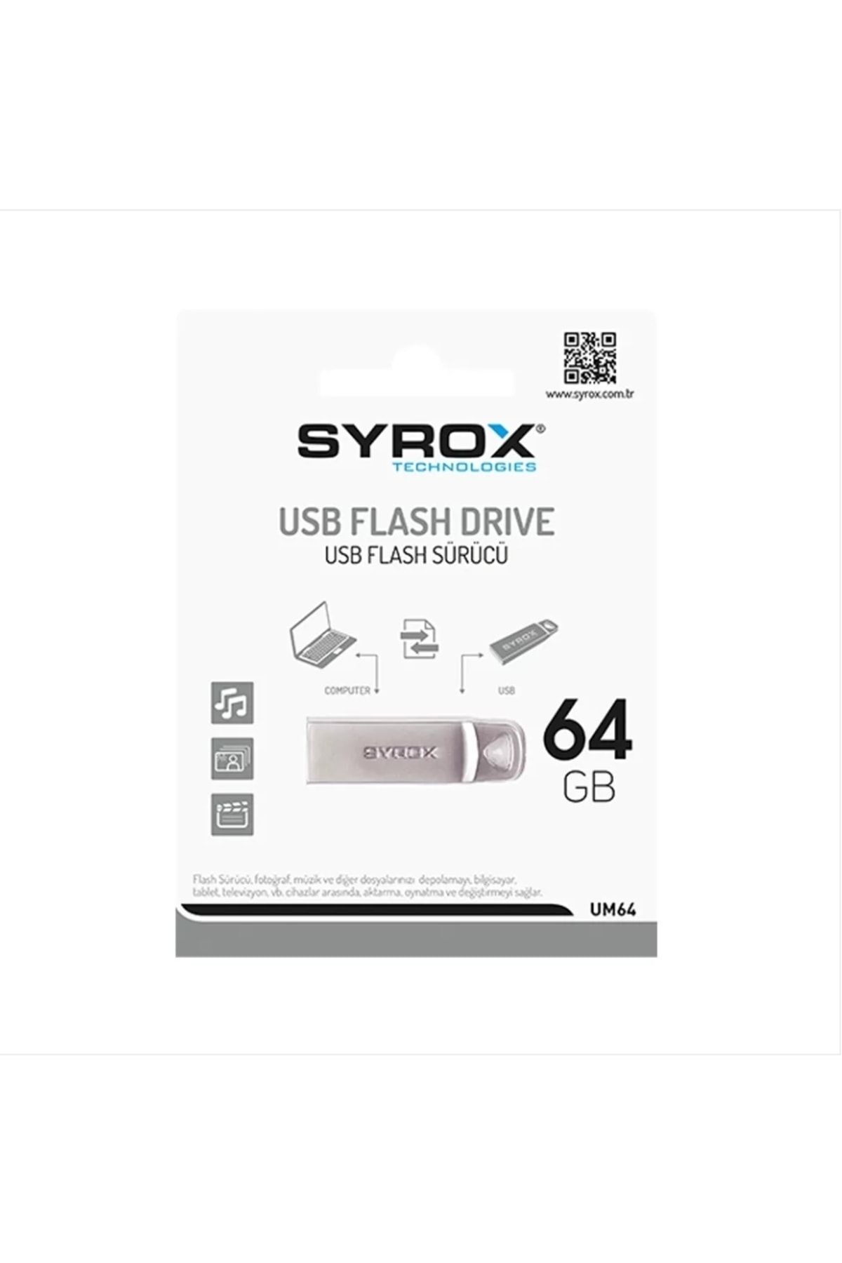 Syrox 64 Gb Metal Flash Bellek Um64