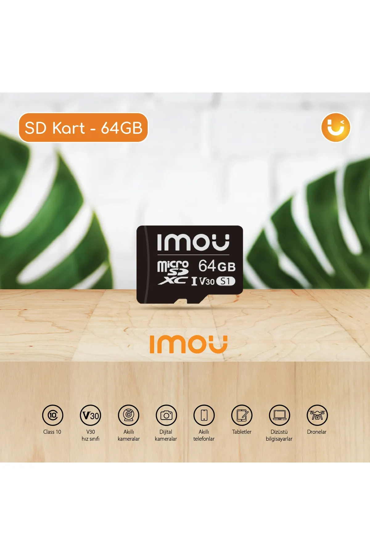 Imou 64 GB Micro SDXC Hafıza Kartı / Class 10,U3,V30 - Video Kayıt Ekipmanlarıyla Uyumlu (ST2-64-S1)