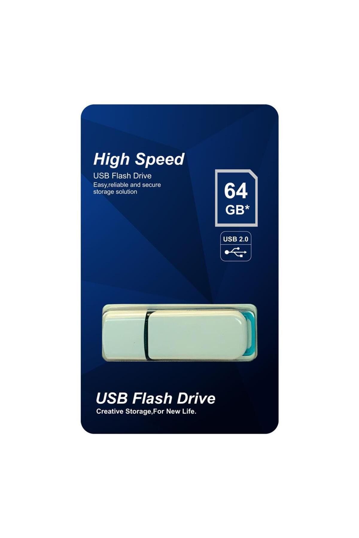 ELBA 64 GB Plastik Beyaz-Mavi 2.0 USB Flash Bellek