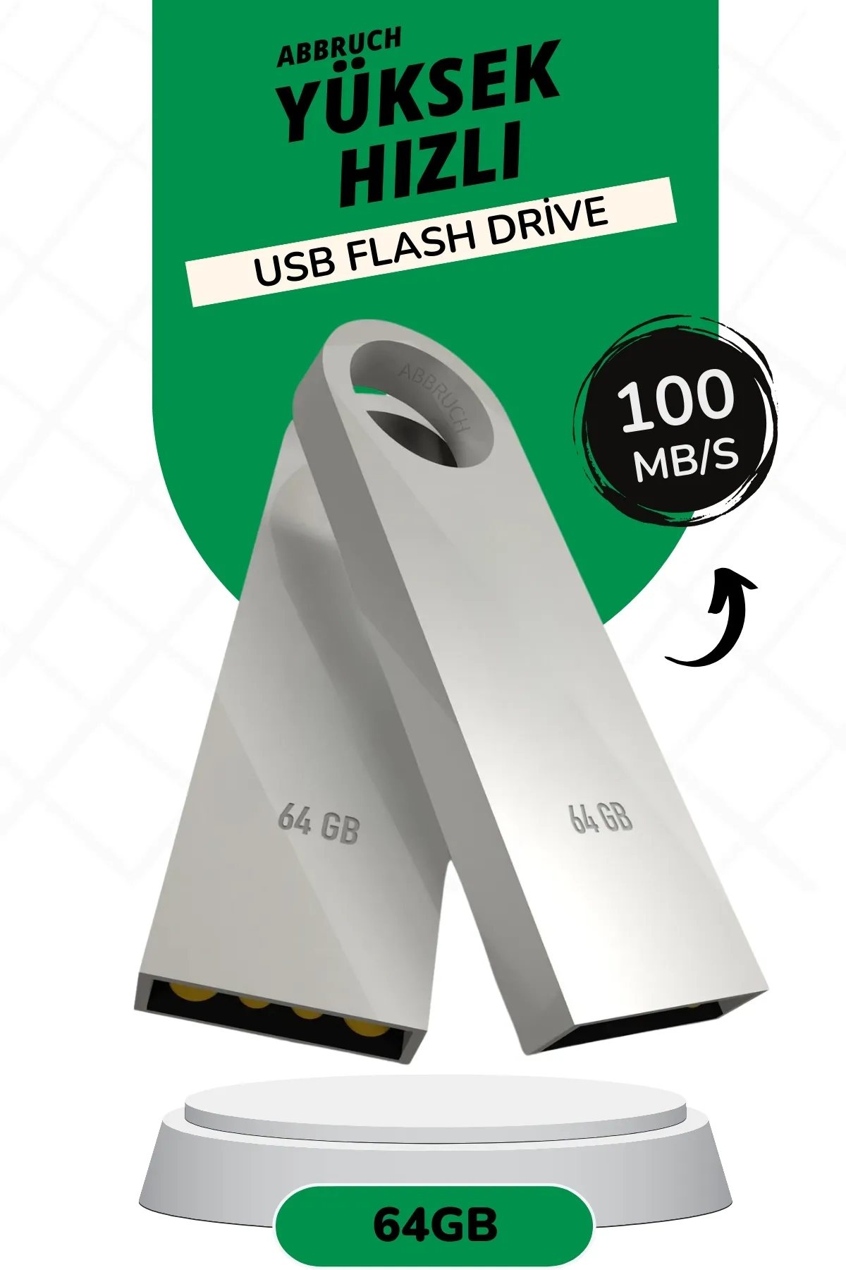 Abbruch 64 GB Ultra Hızlı Usb Flash Bellek Sürücü Metal Tasarım Data Traveler USB 3.0