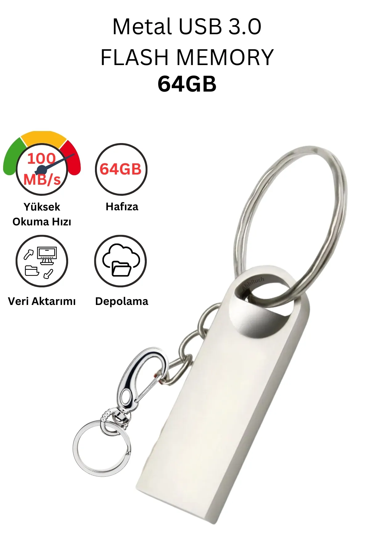 Abbruch 64 GB Ultra Hızlı Usb Flash Bellek Sürücü Metal Tasarım Data Traveler USB 3.0