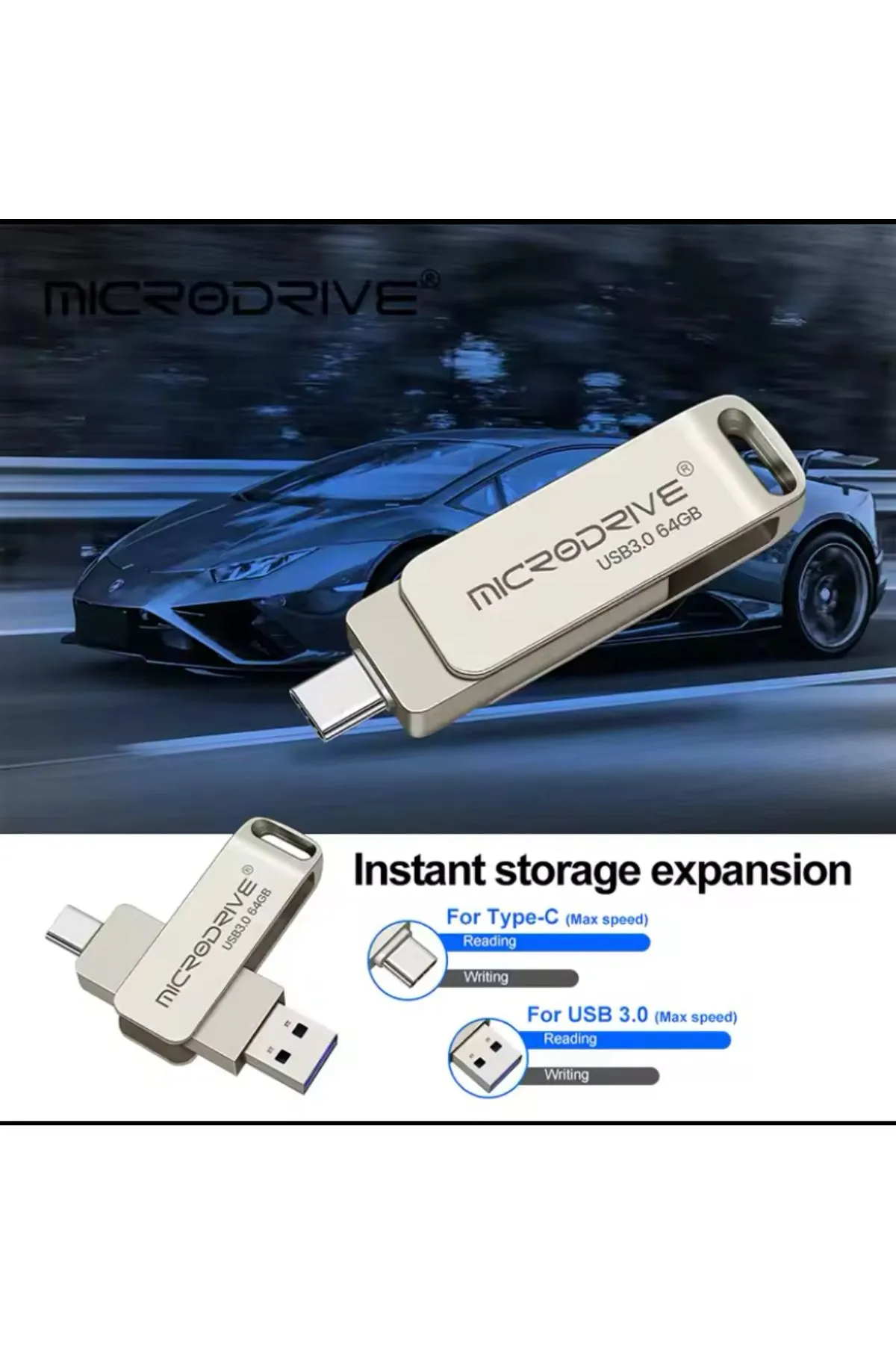 MicroDrive 64 gb USB3.0 mıcrodrıve flash bellek