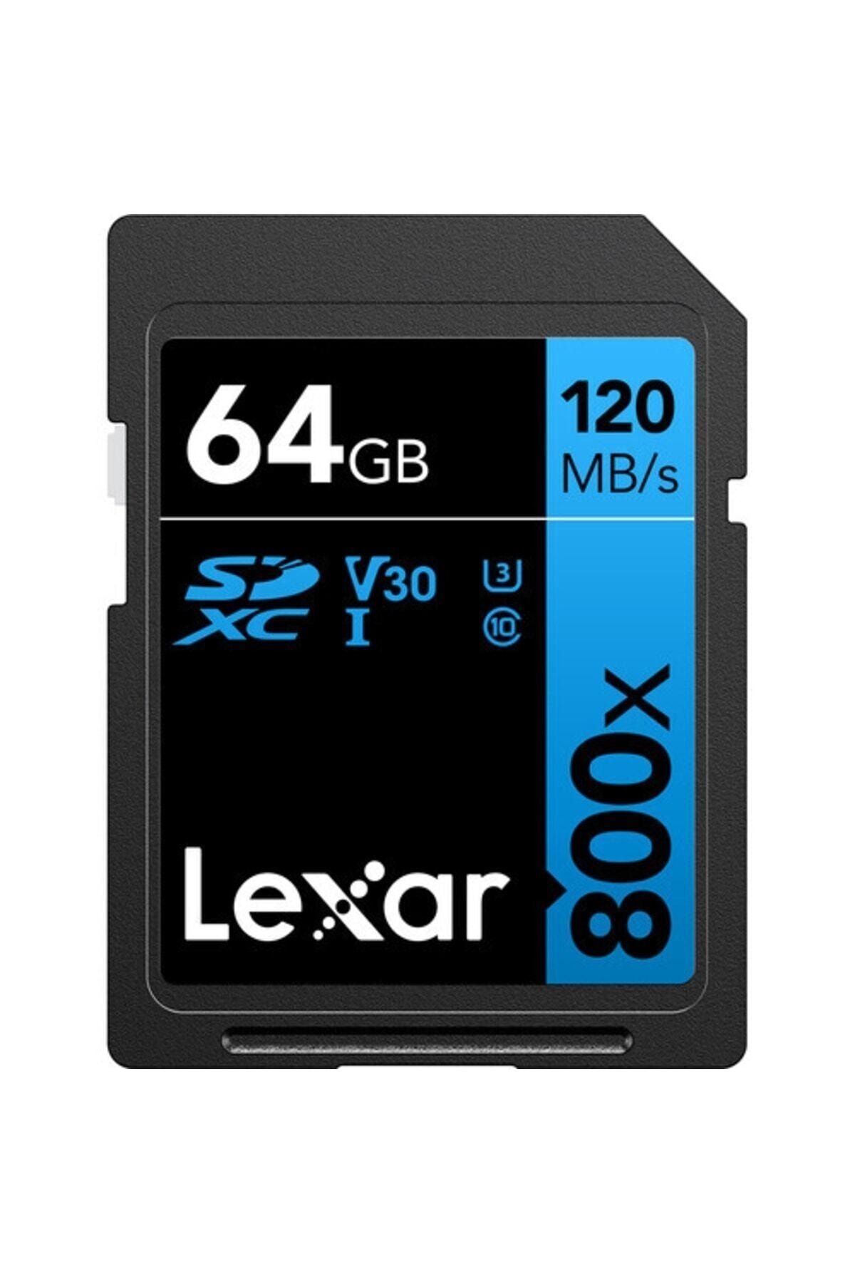 Lexar 64gb 800x Sdxc U3 V30 C10 4k Uhd 120mb/s Uhs-ı Hafiza Karti (blue Serıes ) Lsd0800064g-bnnng