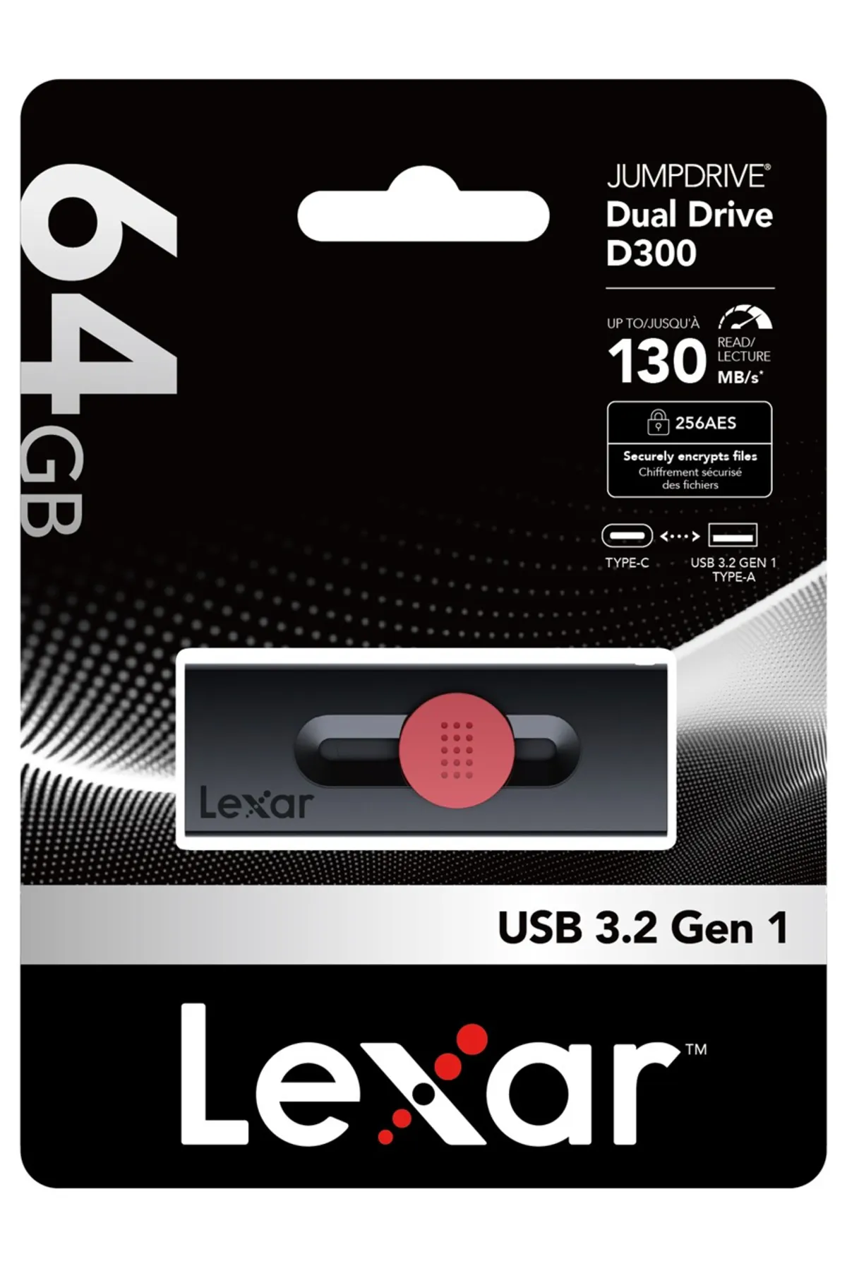 Lexar 64GB LJDD300064G-BNBNG Dual Type- C ve Type- A USB 3.2 Flash Bellek