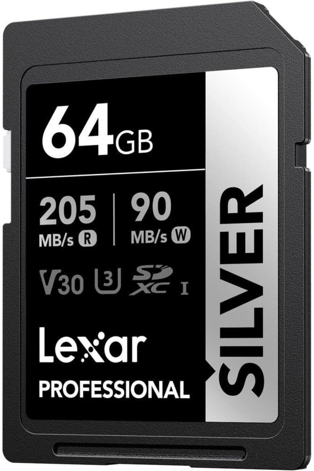 Lexar 64GB Silver Plus SD UhsI V30 U3 205MB/S Hafıza Kartı