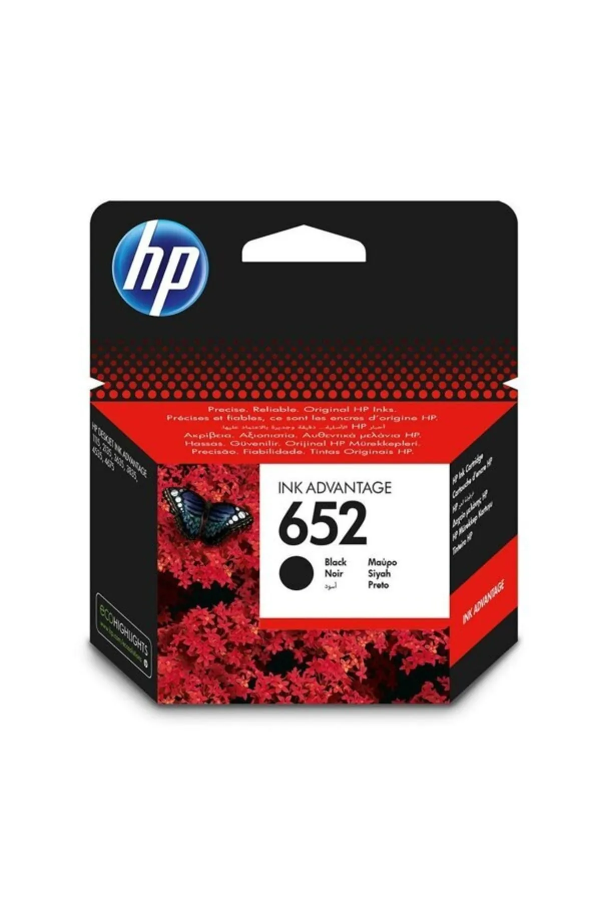 HP 652 Siyah Mürekkep Kartuşu F6v25ae 2022