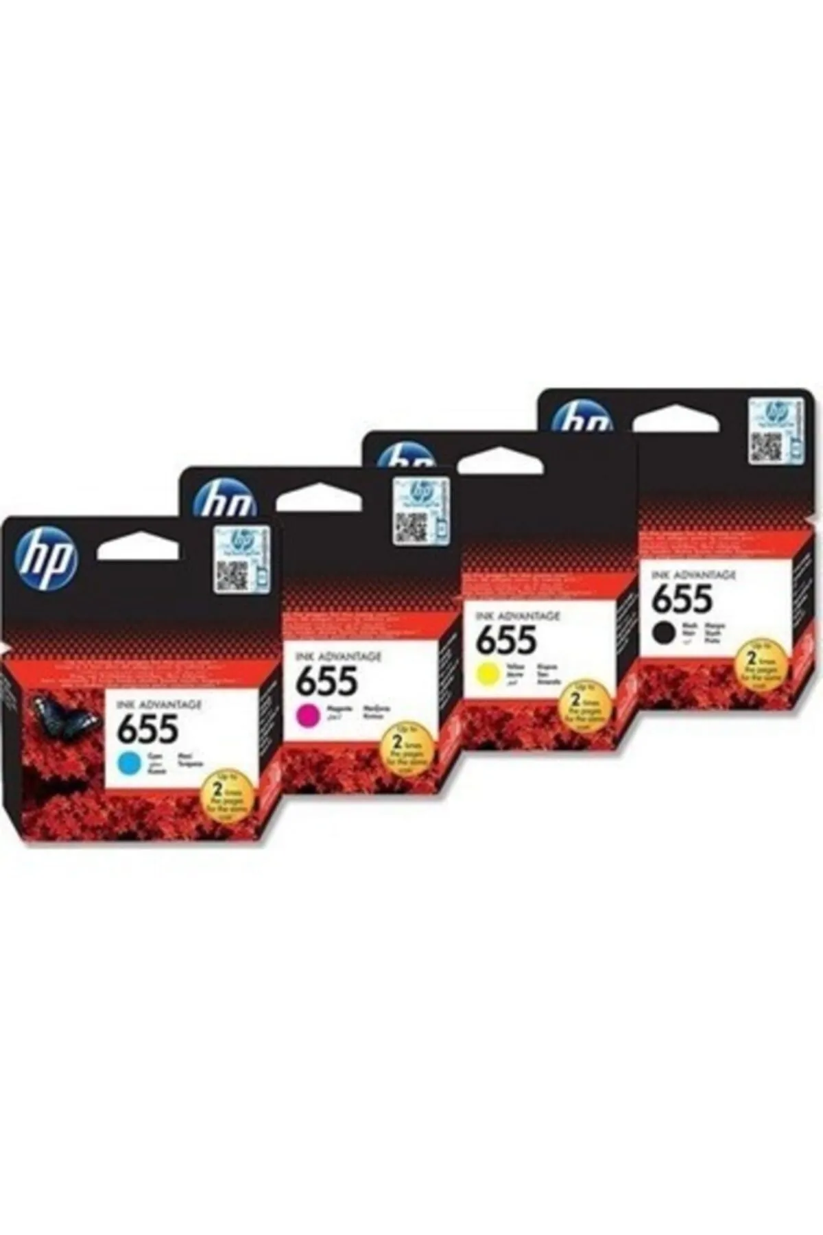 HP 655 Sarı Kırmızı Mavi Siyah Orjinal Kartuş Seti 3525/4615/4625