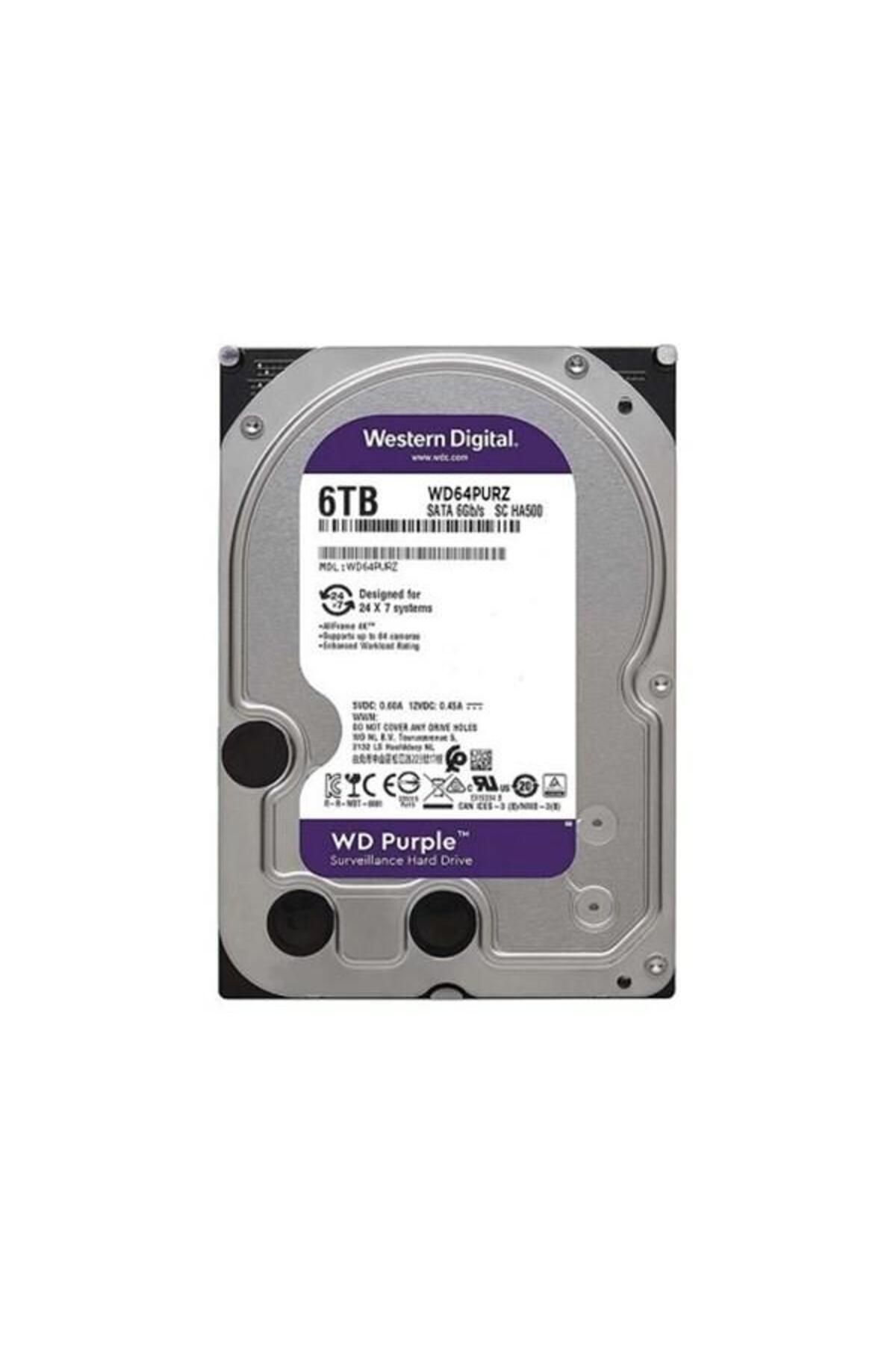 WD 6tb Purple 64purz 256mb 5700rpm Sata-3 Güvenlik Diski