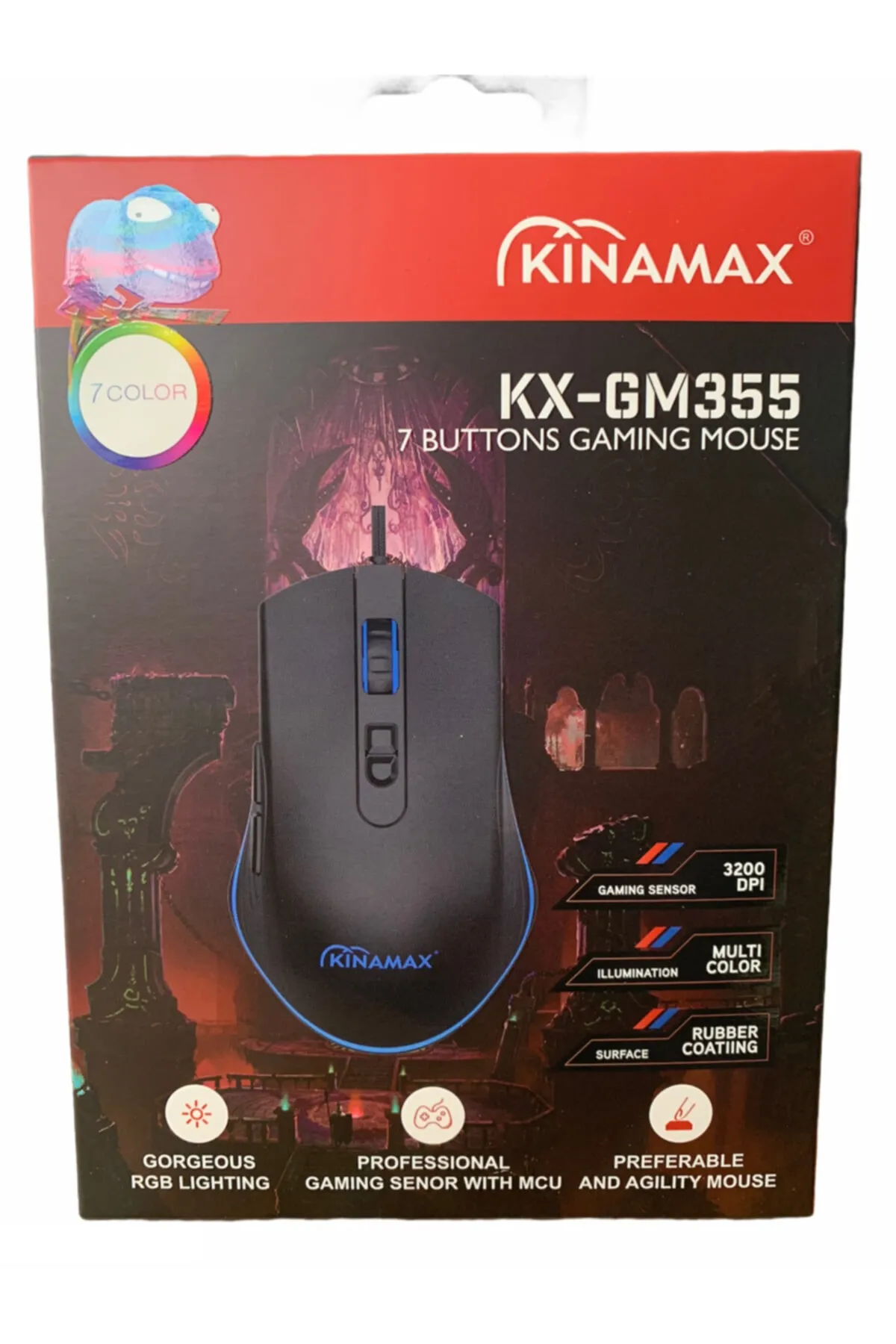 ATAELEKTRONİK 7 Color 3200 Dpi Optik Kablolu Işıklı Oyuncu Gaming Gamer Mouse 3200dpı Kablolu 1.5mt