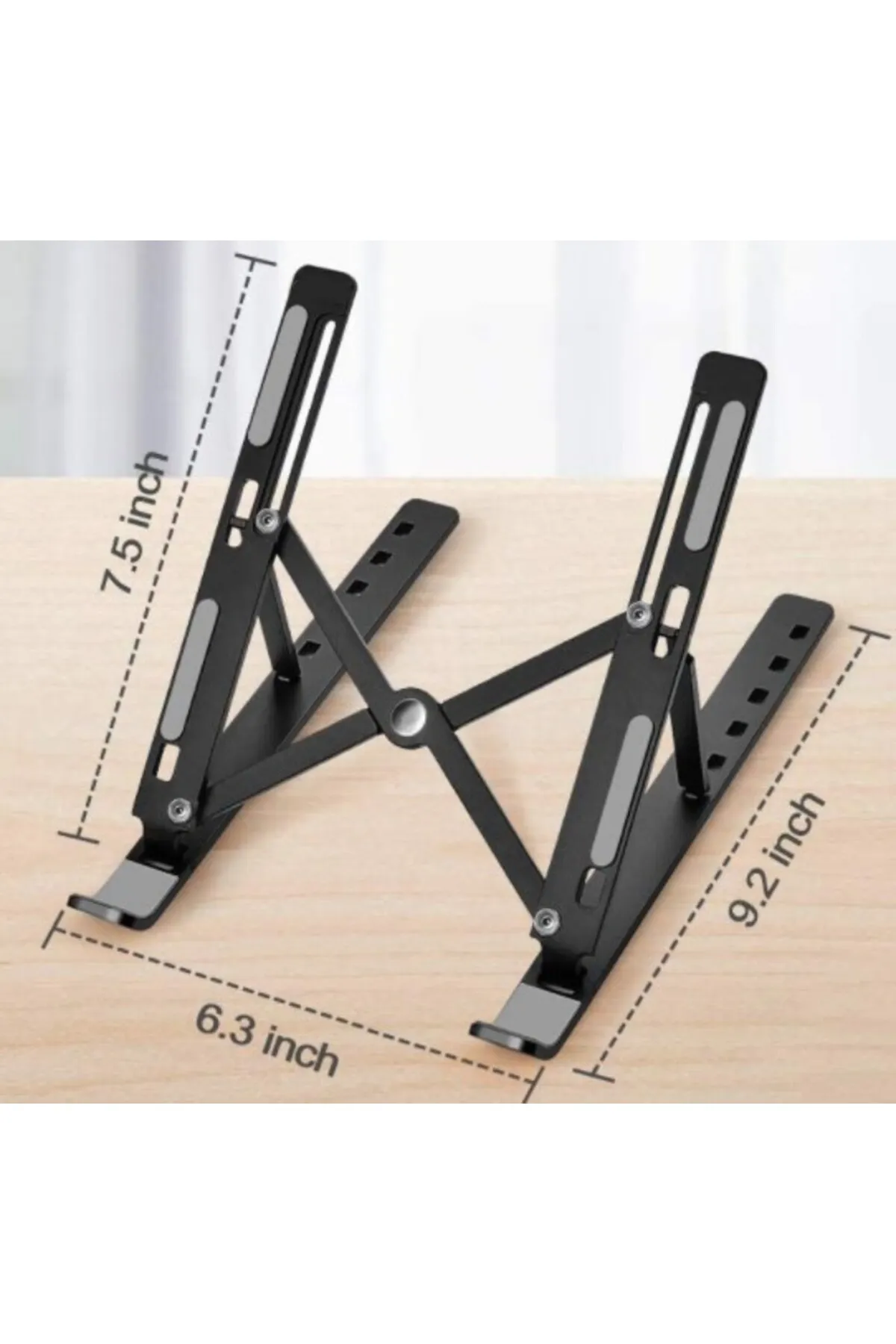 VATHYS 7 Kademeli Ayarlı Katlanabilir Laptop Tablet Standı Siyah