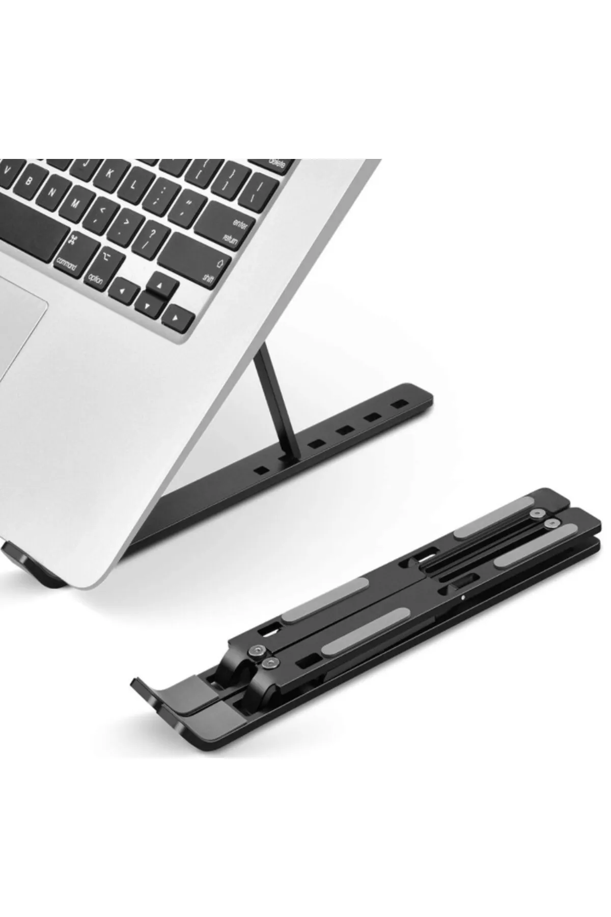 VATHYS 7 Kademeli Ayarlı Katlanabilir Laptop Tablet Standı Siyah