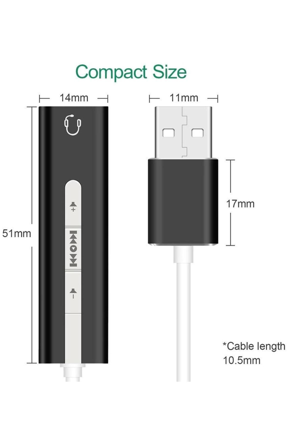 Ancheyn 7.1 Usb Harici Stereo Ses Kartı 3.5mm Çevirici Dönüştürücü Ses Kartı 5072