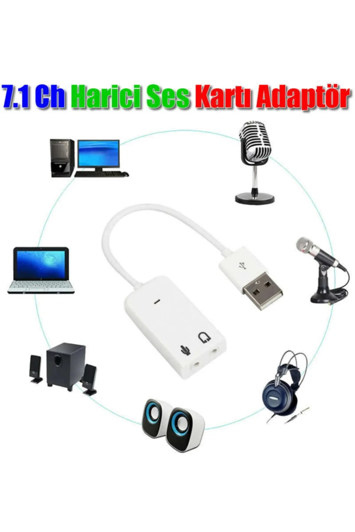 ELECTRONİC CHEAP 7+1 Usb Ses Kartı Çevirici Dönüştürücü Adaptör Haricı Virtual 3d Kablolu Usb Audıo