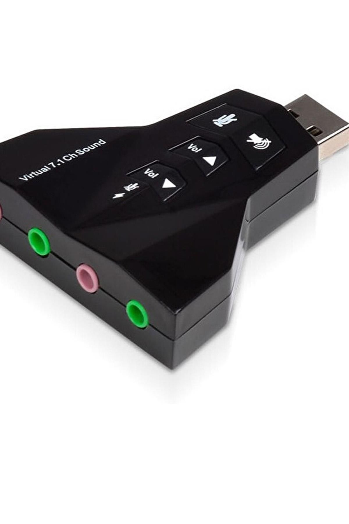 WOZLO 7.1 Usb Ses Kartı Usb Sound Kart Virtual 3D Çevirici