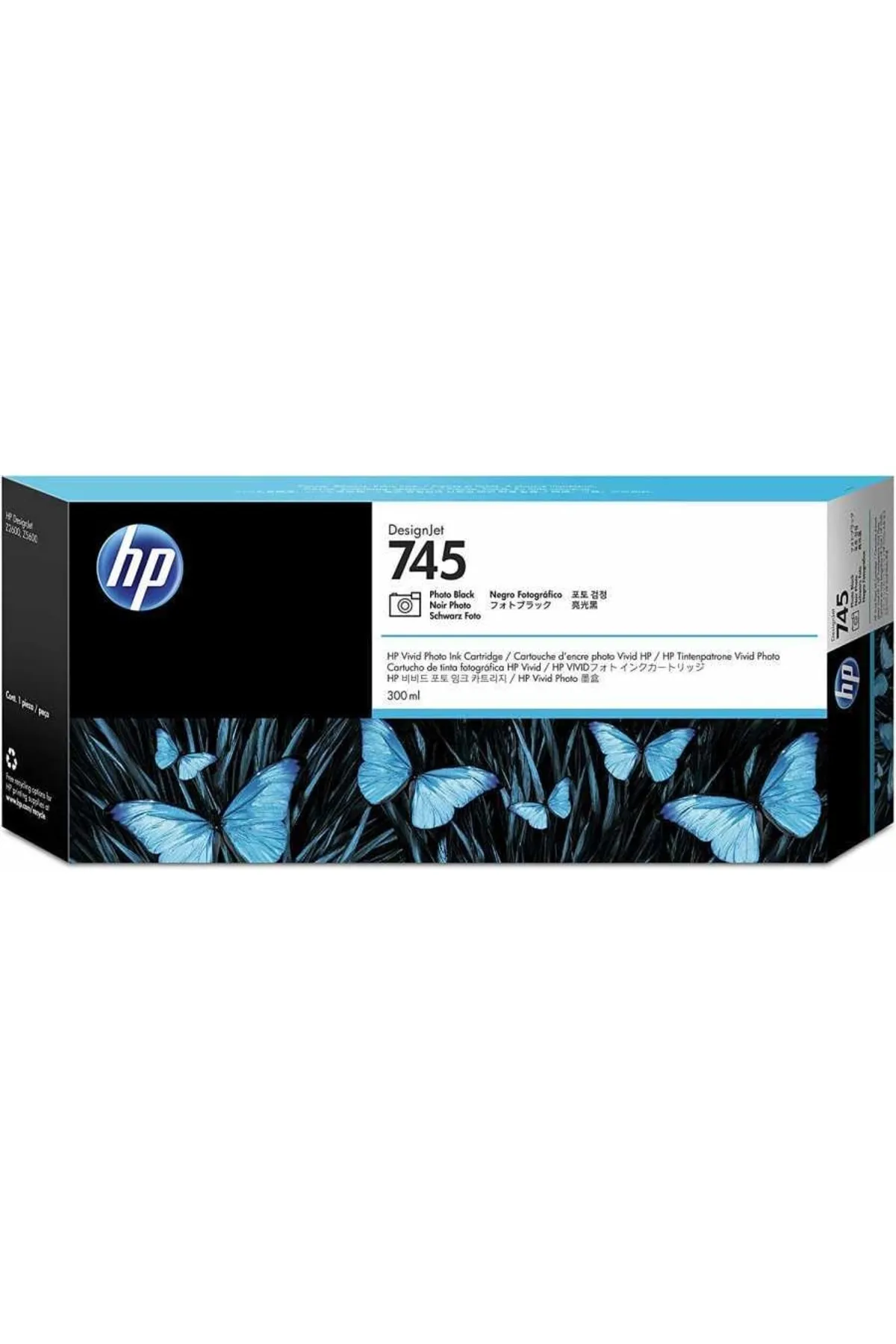 HP 745 F9k04a Foto Siyah Kartuş 300 Ml. Designjet Z2600 /