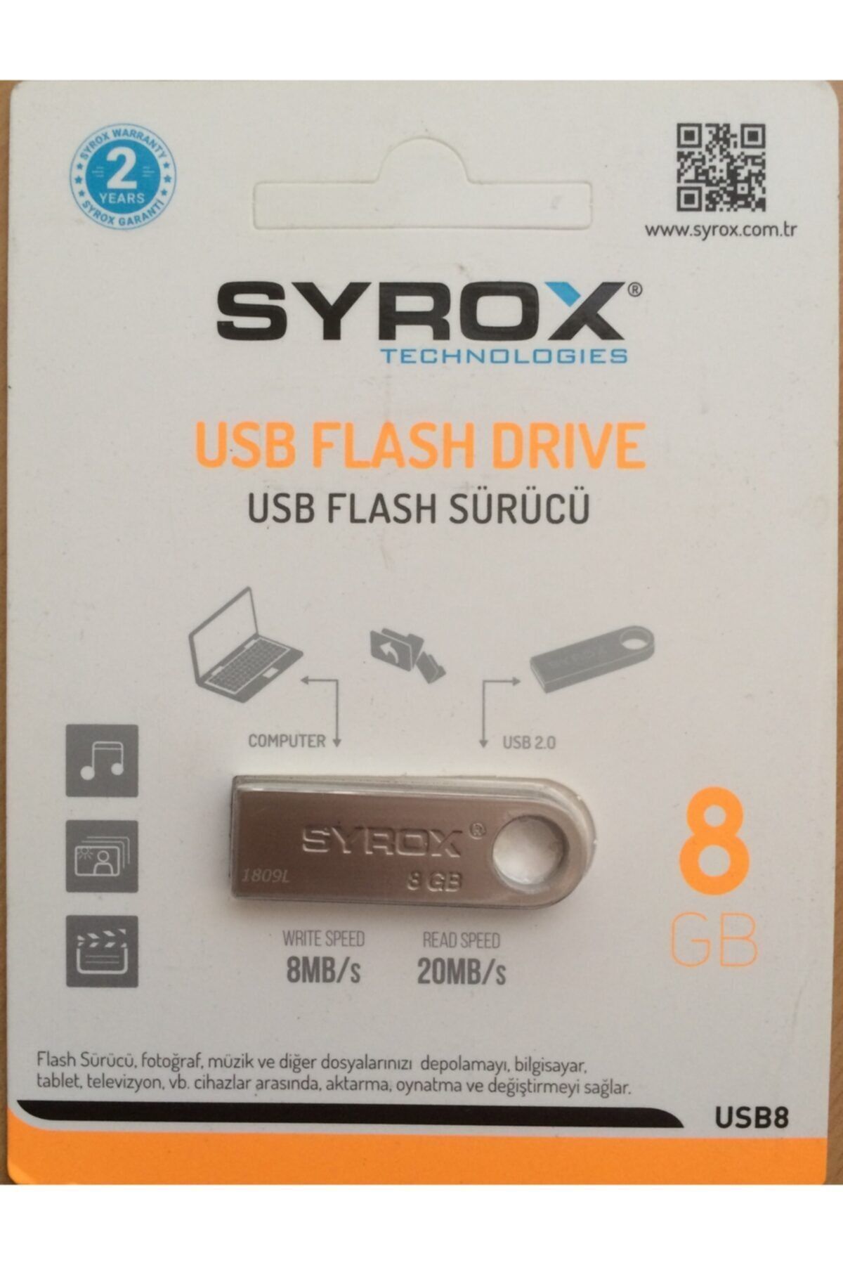 Syrox 8 Gb Usb Flaş Sürücüsü