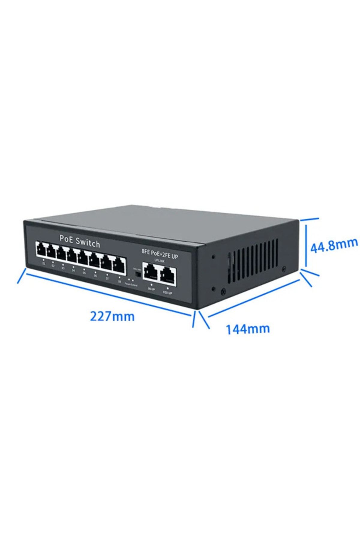 OEM 8 Port 10 100 Poe Swıtch 2 Uplınk 100m Ethernet 96w