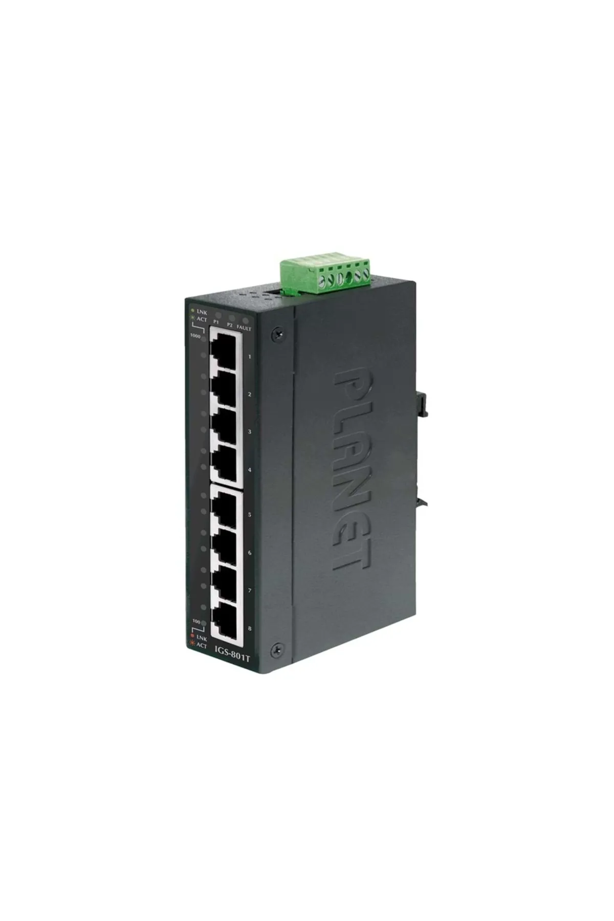 Planet 8-Port 10/100/1000Mbps Industrial Ethernet Switch (-40~75 Degree C)