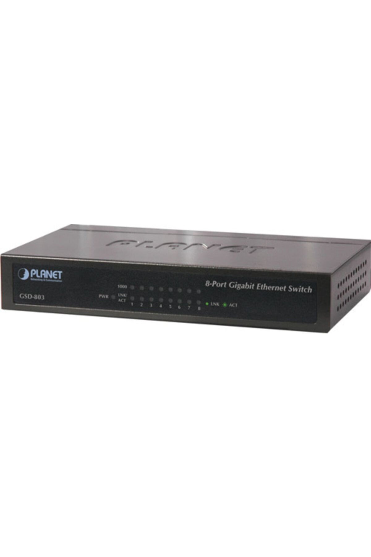 Planet 8-port Gigabit Ethernet Çoklayıcı Switch Metal Kasa Gsd-803