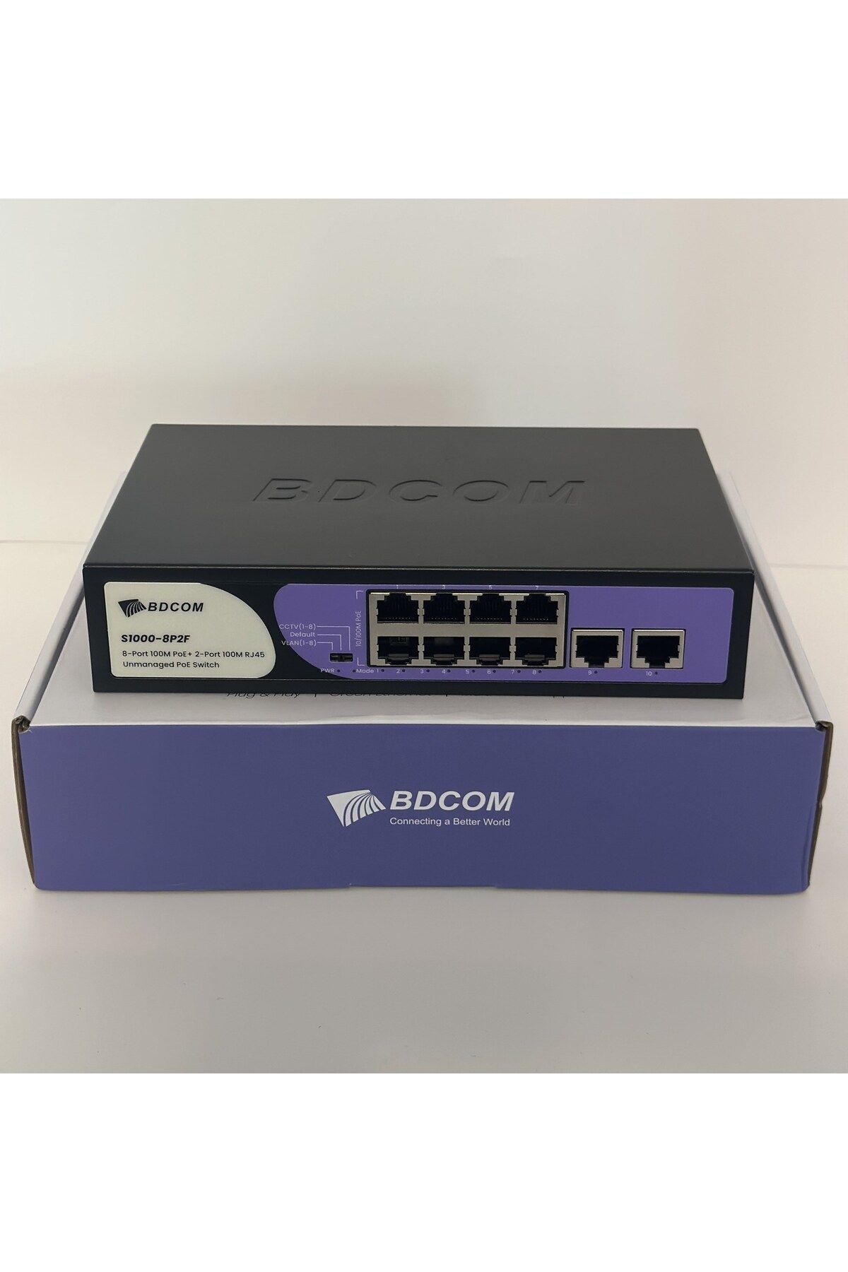 BDCOM 8 Port Yönetilemez PoE Switch S1000-8P2F