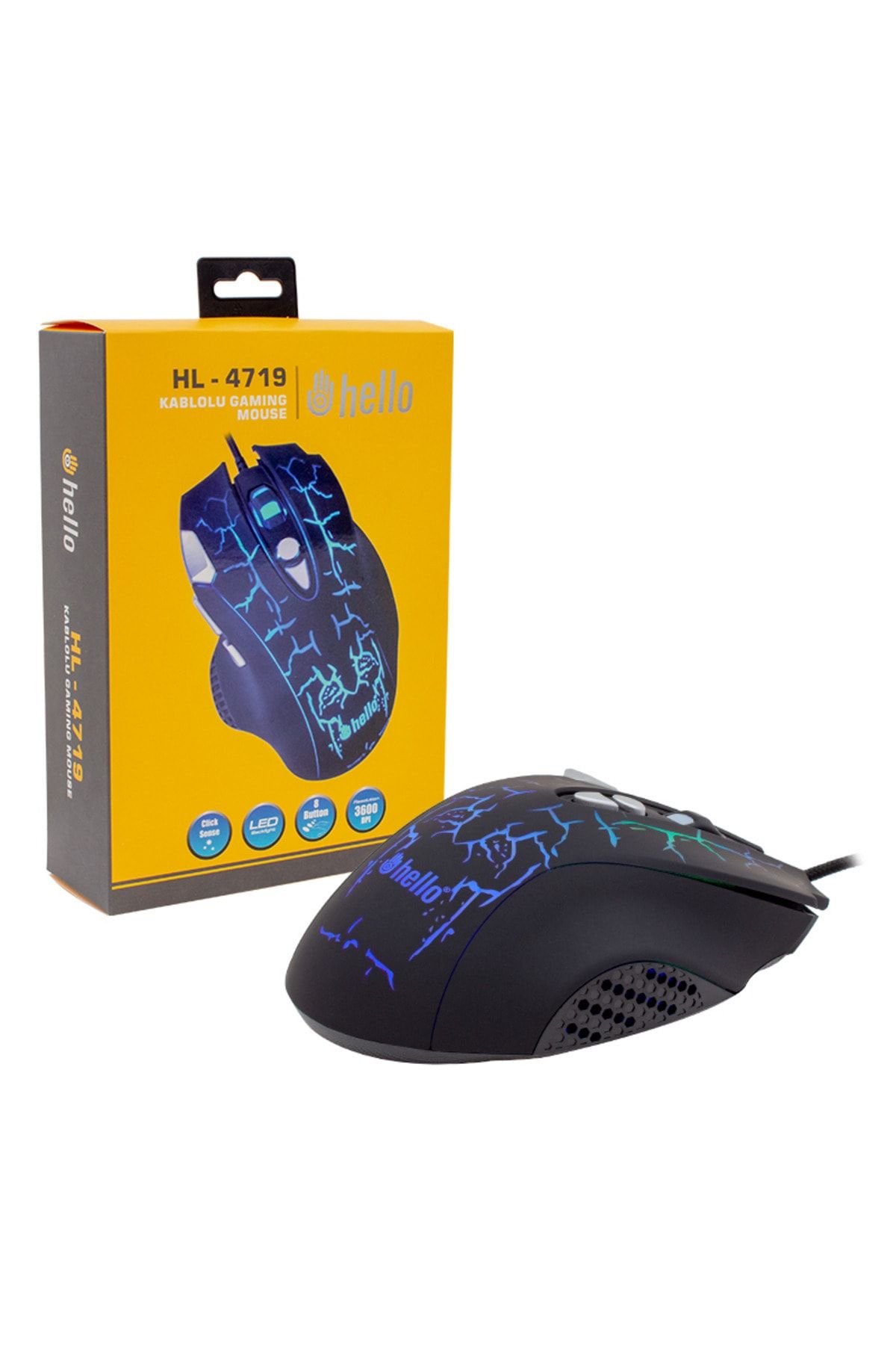 nelerbulurum 8 Tuş Fonksiyonlu Işıklı Kablolu Gamıng Mouse