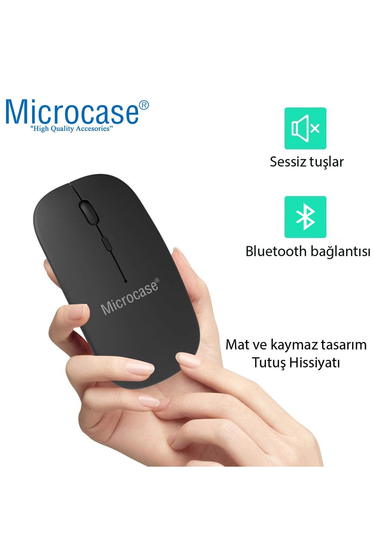 Microcase 800-1200-1600 Dpı Bluetooth Kablosuz Mouse - Al2722 Pembe