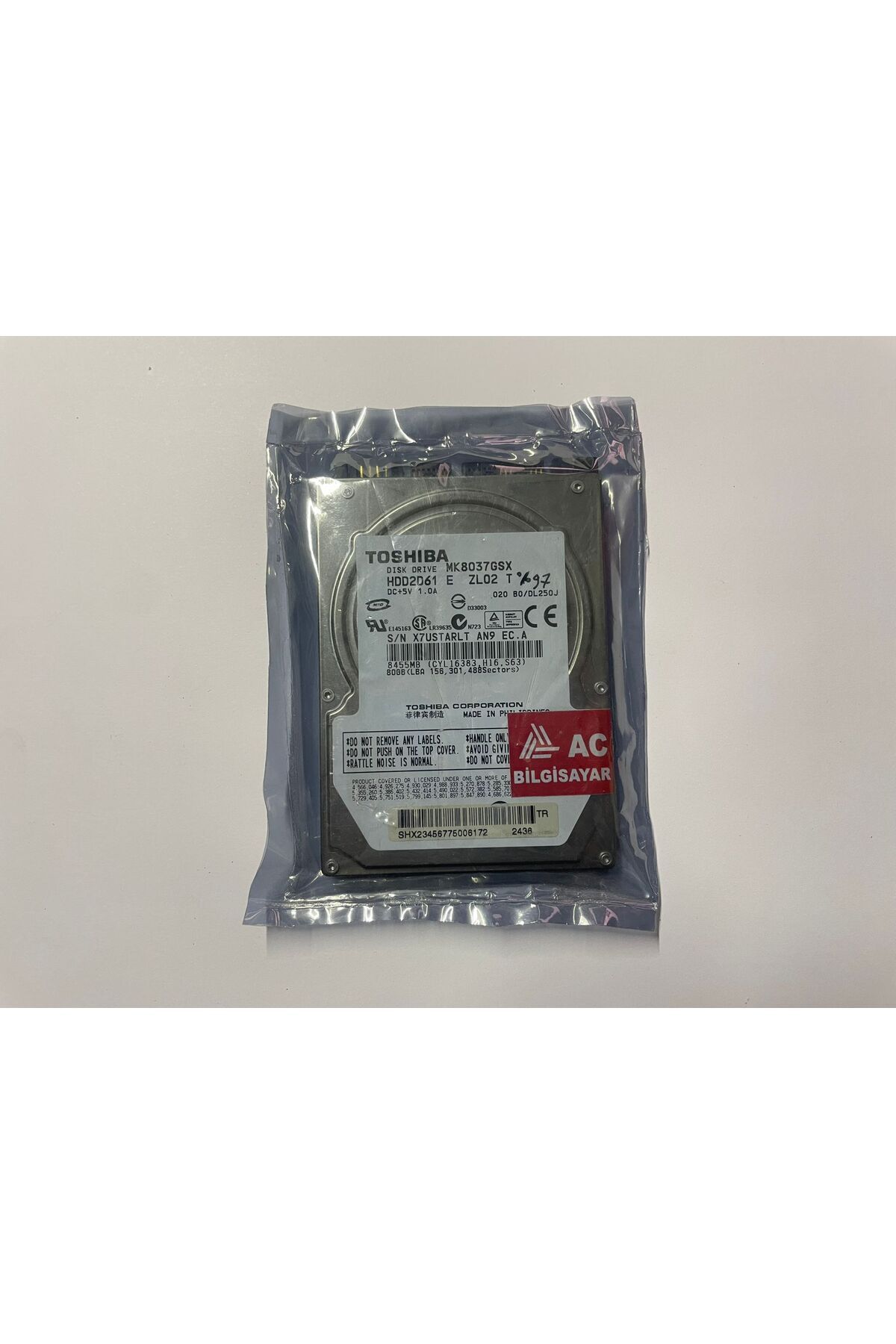 Toshiba 80GB 2.5inç Laptop için Uyumlu Harddisk  Sağlık 97 Refurbished