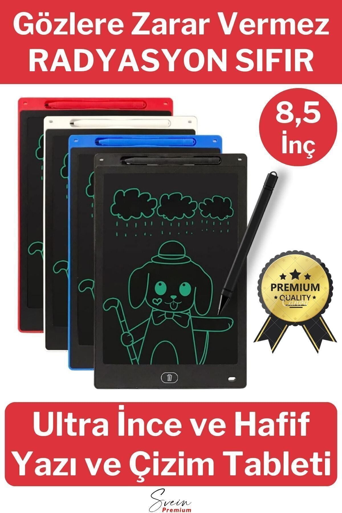 Anches 8,5 Inç Writing Lcd Grafik Dijital Kalemli Çizim Tableti Silinebilir Not Yazma Eğitim Yazı Tahtası