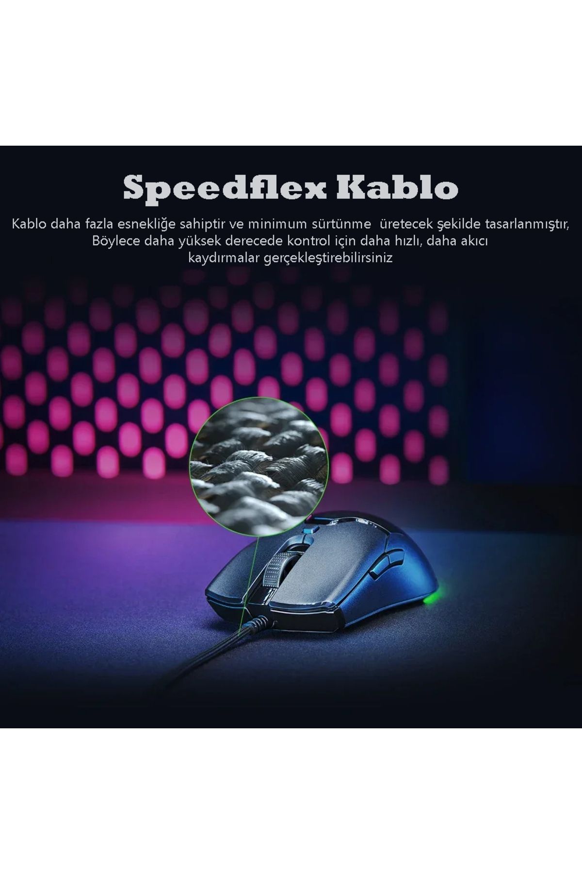 TechTic 8500DPI Oyuncu Mouse Optic Gamer RGB Kablolu Gaming Mouse 61gr Hafif Speedflex Kablo