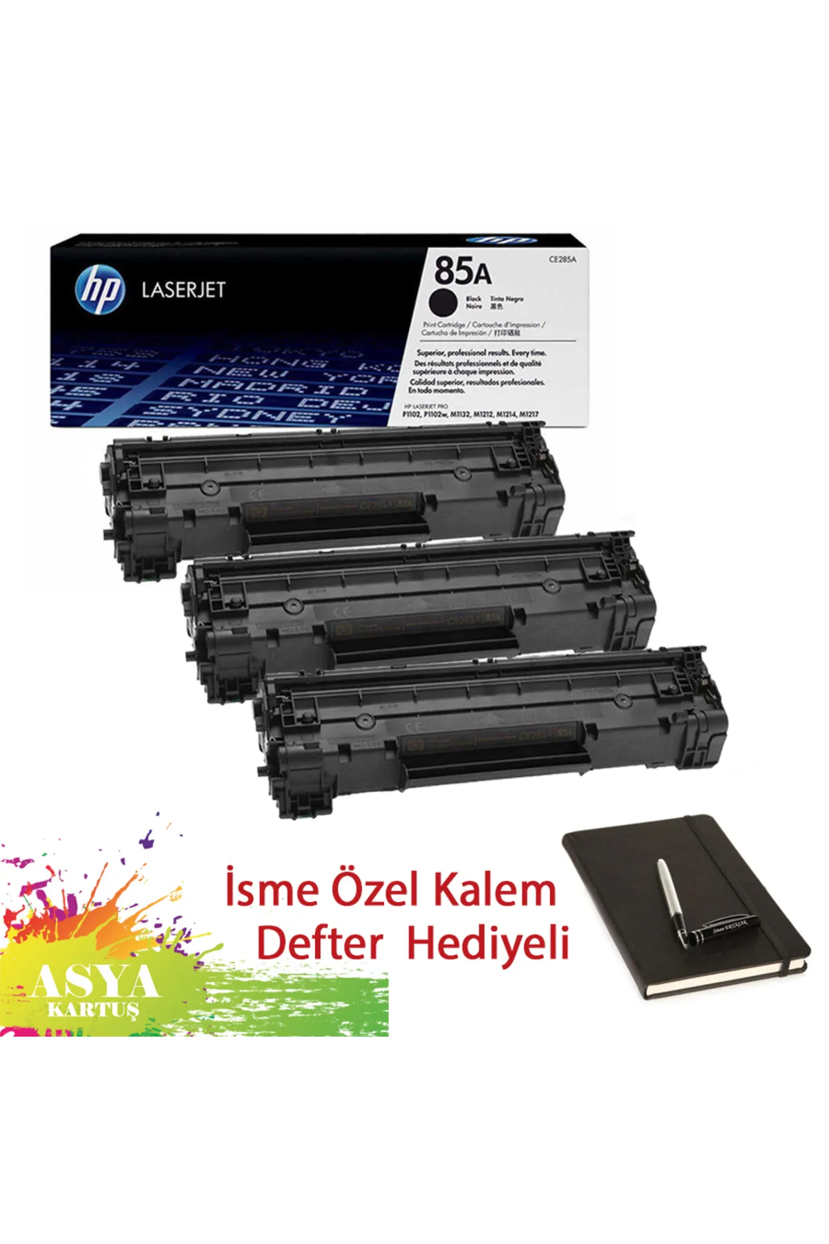 HP 85A (CE285A) 1600 Sayfa Baskı Kapasiteli 3'lü Orijinal Toner. HP Laserjet Pro P1102w Uyumlu