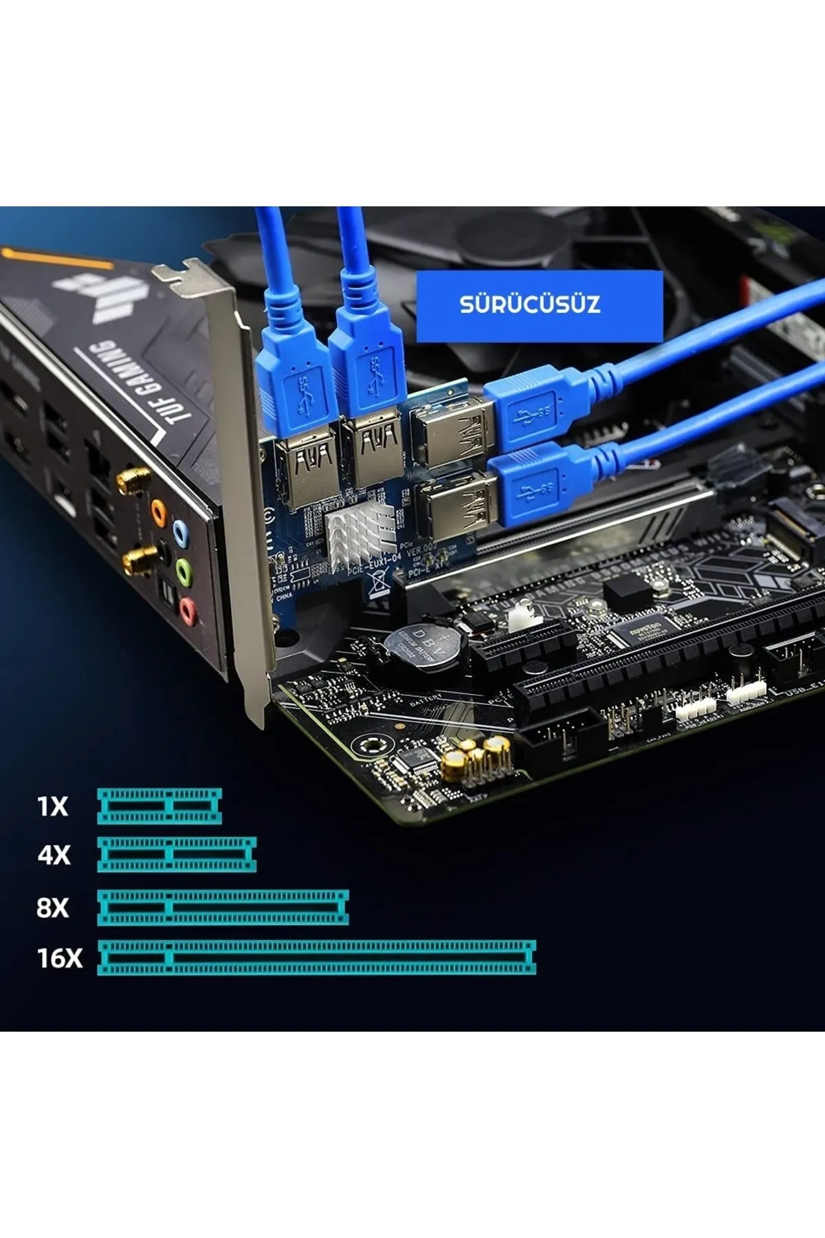 ESONIC 8li Ekran Kartı Full Set Ram Işlemci Sogutucu Mining Anakart,