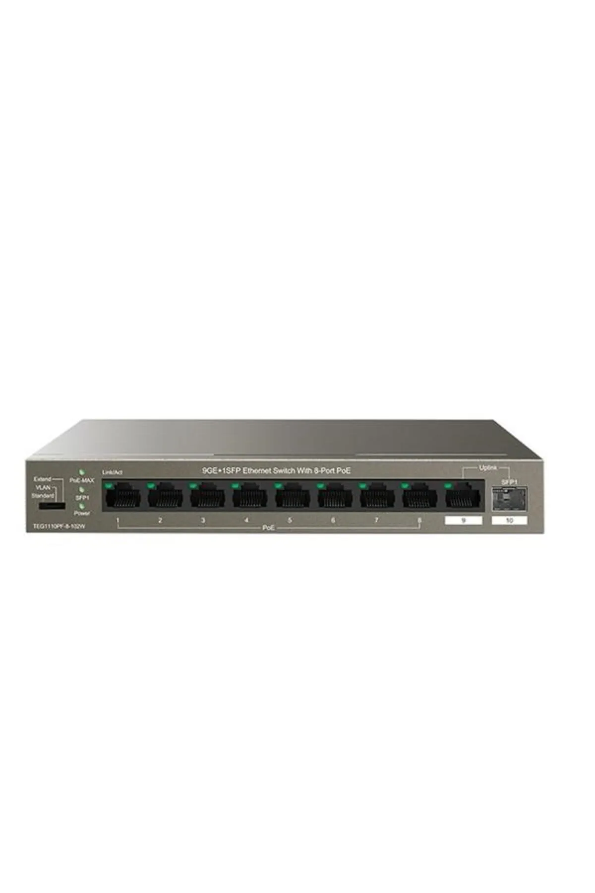 Tenda 8port 102w Full Poe Teg1110pf-8-102w Gıgabıt 1x Sfp Yönetilemez Switch