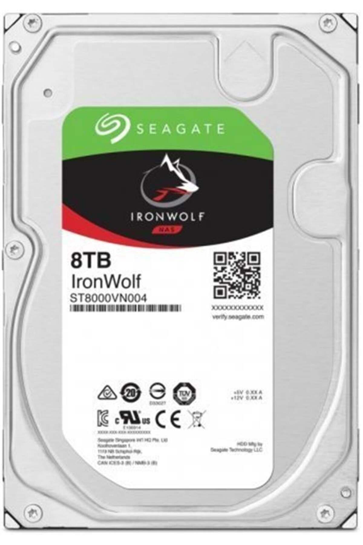 Seagate 8tb St8000vn004 Ironwolf 3,5" 7200rpm 256mb Rv Sensör, Sata 3, 7-24 Nas Diski