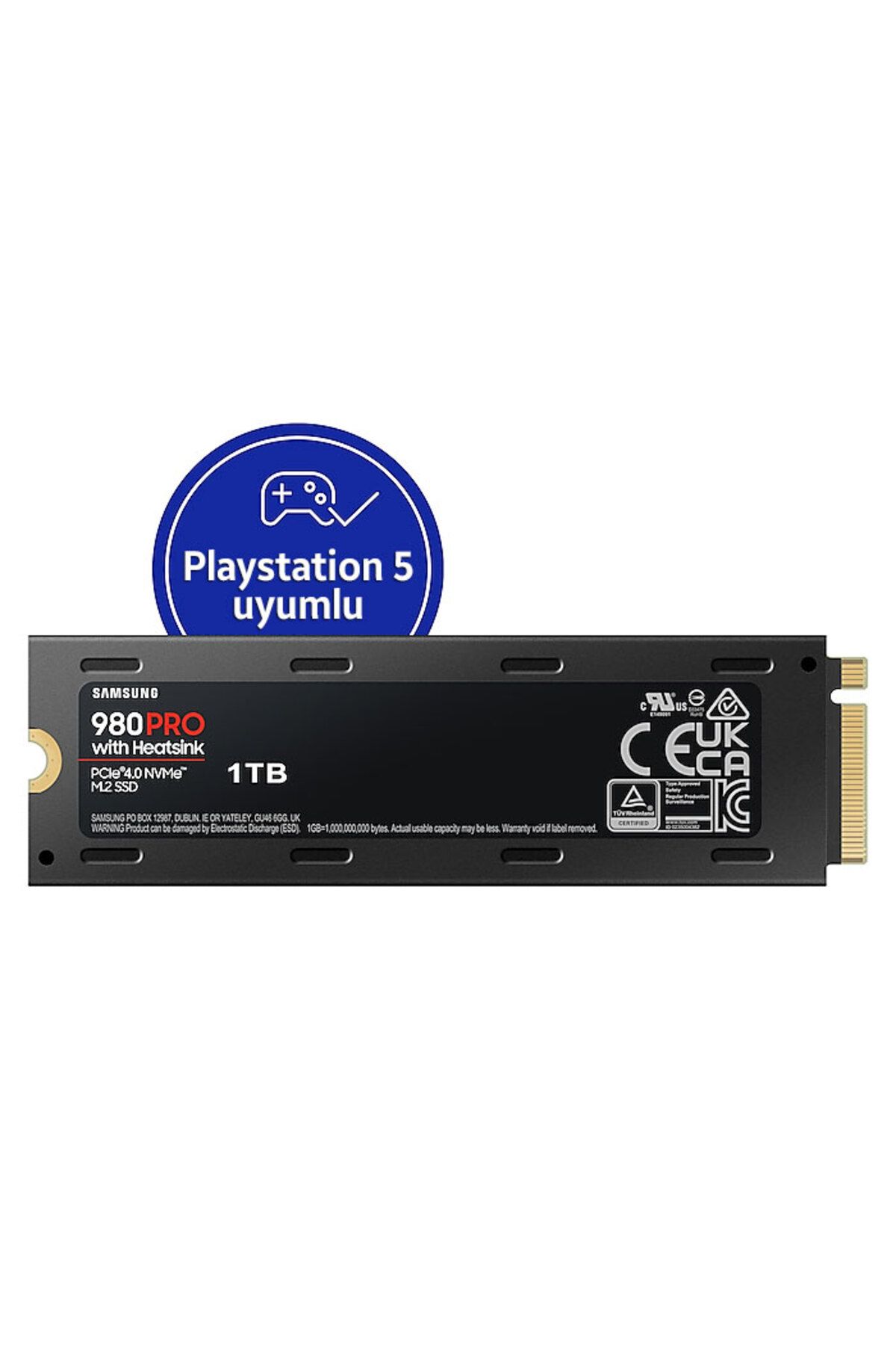 Samsung 980 PRO 1TB 22x80mm PCIe Gen 4.0 x4 NVMe M.2 Soğutuculu SSD