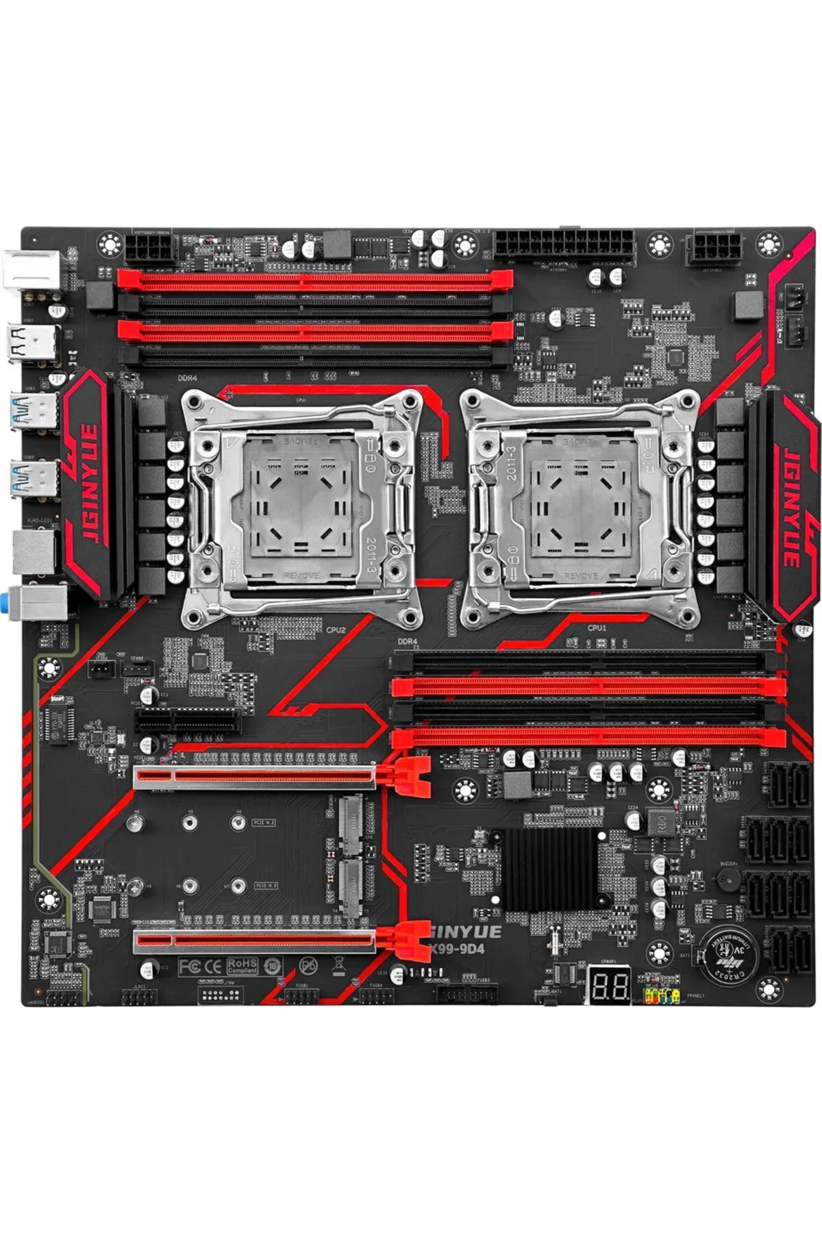 Jginyue 9d4 Intel X99 2666 Mhz Ddr4 Soket Gigabit Ethernet 2011-3 Çift Işlemci Destekli E-Atx