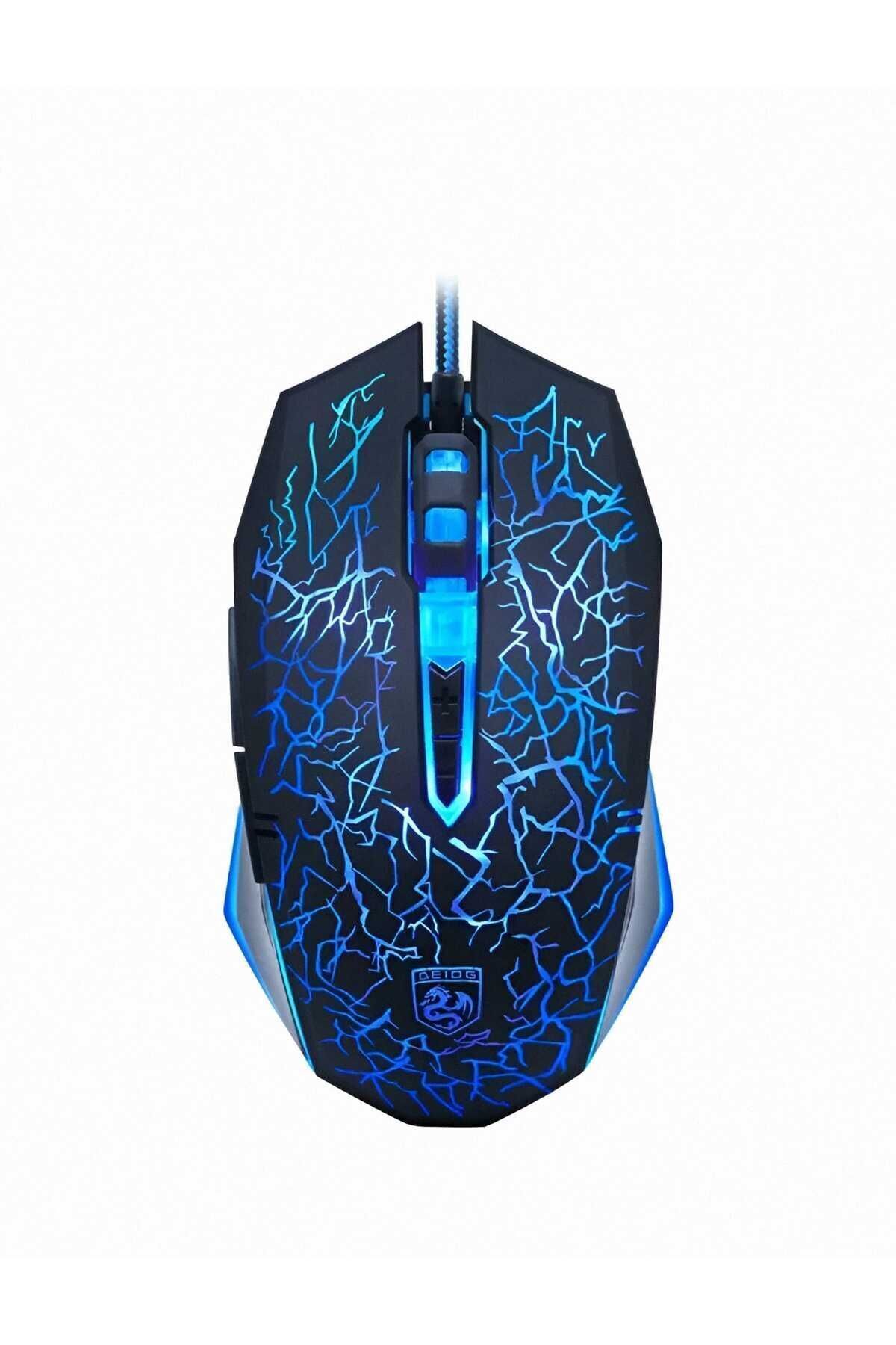 Lennox A1 2400dpı Kablolu Rainbow Aydınlatmalı Gaming Oyuncu Mouse Siyah(ÖRGÜ KABLO,OPTİK, GARANTİLİ)