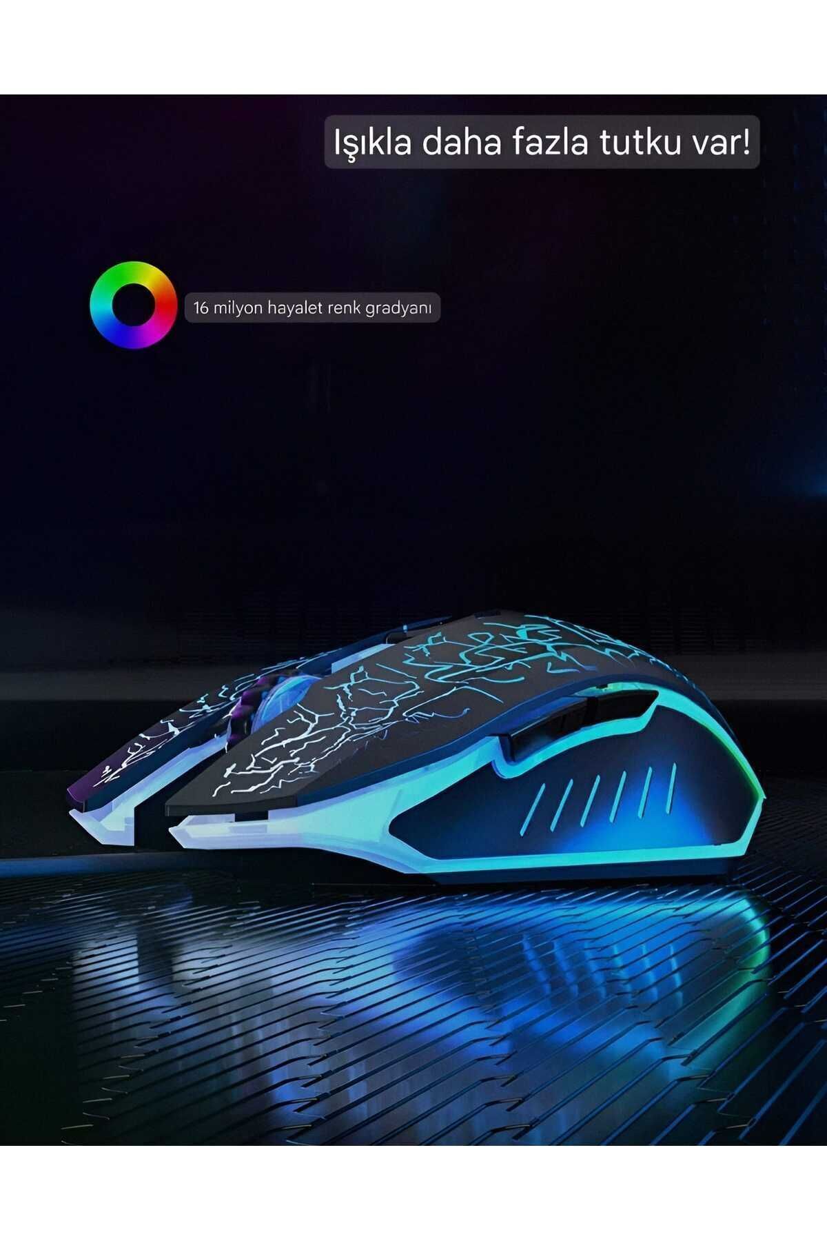 Lennox A1 2400dpı Kablolu Rainbow Aydınlatmalı Gaming Oyuncu Mouse Siyah(ÖRGÜ KABLO,OPTİK, GARANTİLİ)