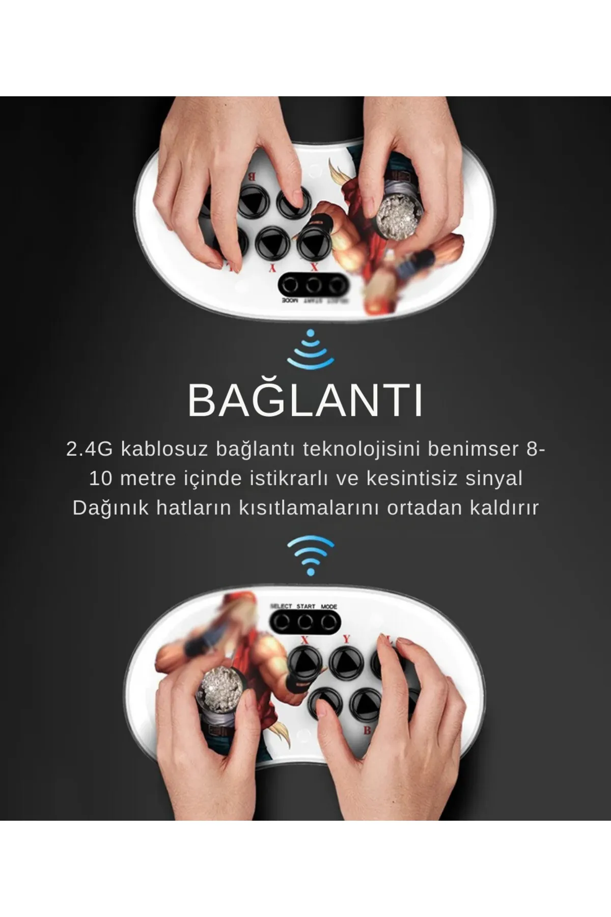 VOOKA A16 Oyun Konsolu 2.4G Bağlantılı Tv-Pc Uyumlu 10.000 Oyunlu Atari Konsol Pilli Işıklı 3D 2D