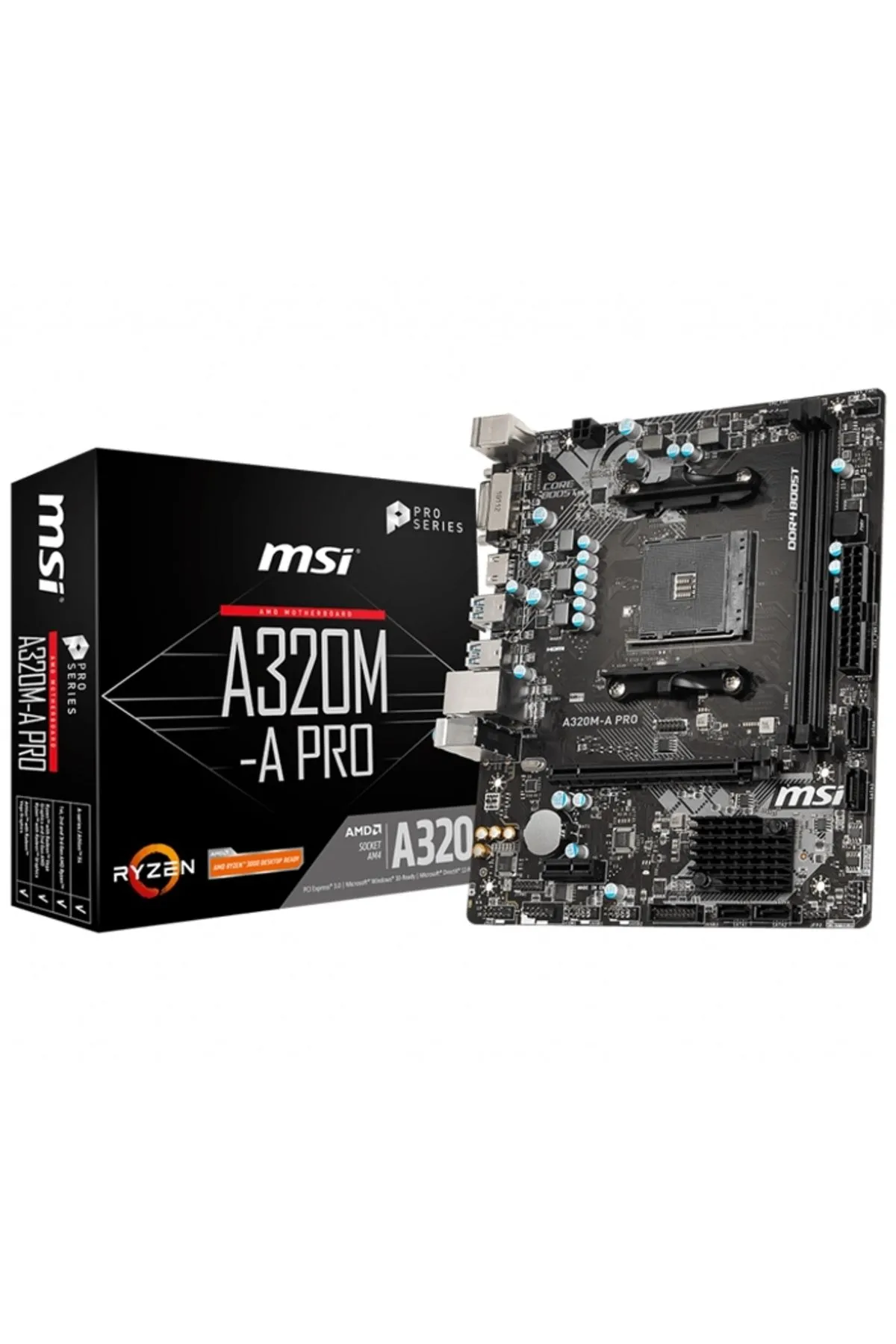 MSI A320m-a Pro Amd A320 Soket Am4 Ddr4 3200(OC)mhz Matx Gaming Anakart