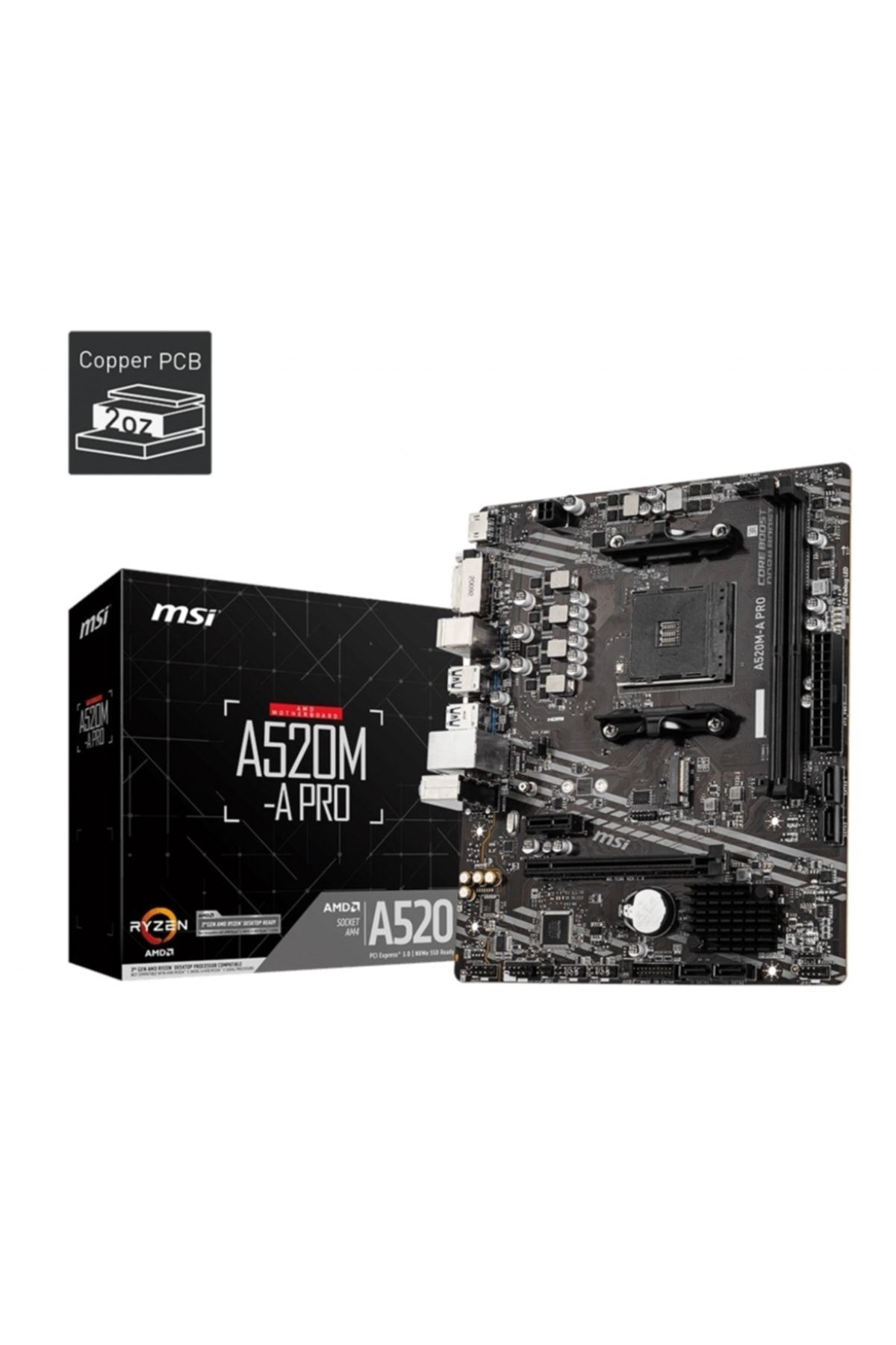 MSI A520m-a Pro A520 2xddr4 Dvı/hdmı 1xm.2 1xglan Am4 Anakart