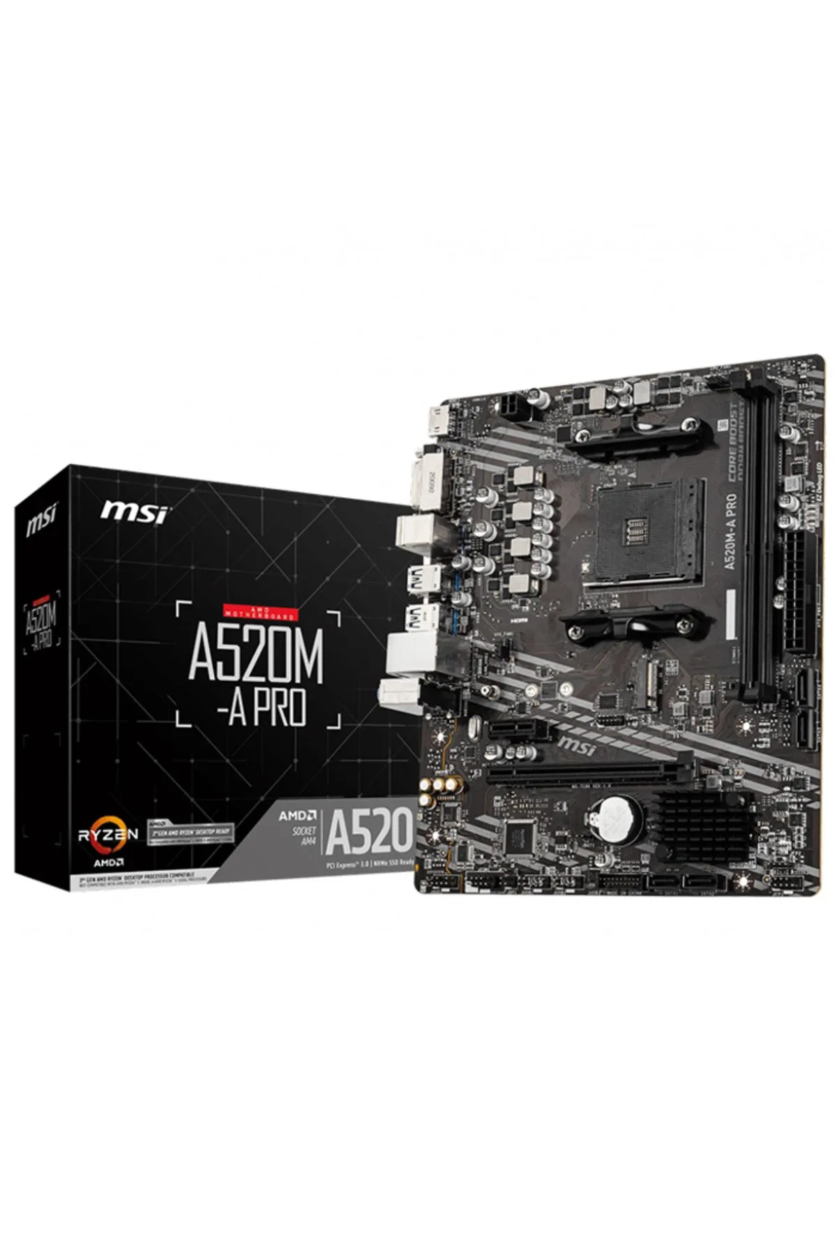 MSI A520m-a Pro Amd A520 Soket Am4 Ddr4 4600(OC)mhz Matx Gaming Anakart