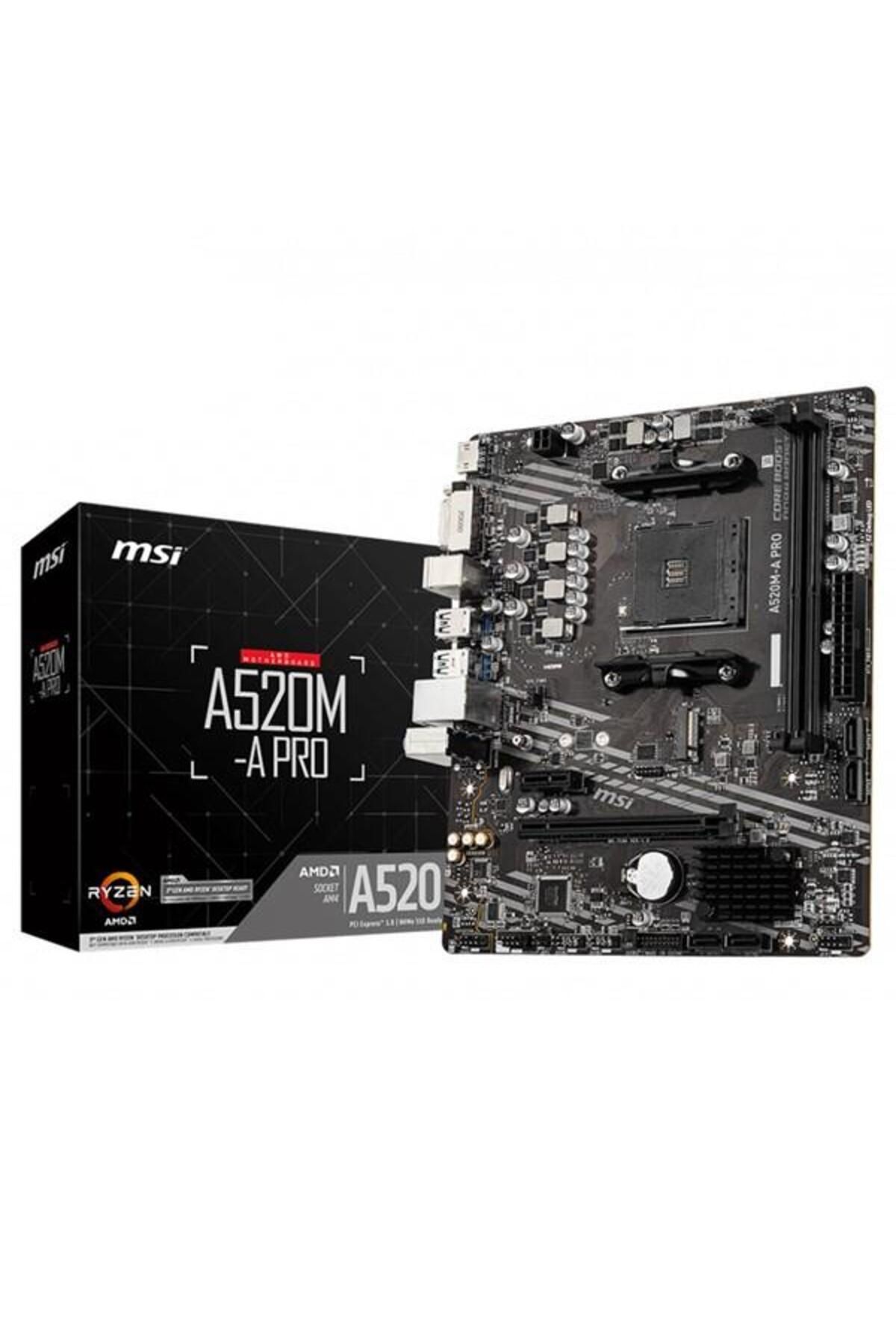 MSI A520m-a Pro Ddr4 M2 Pcıe Nvme Hdmı Dvı Pcıe 16x V3.0 Am4 Matx