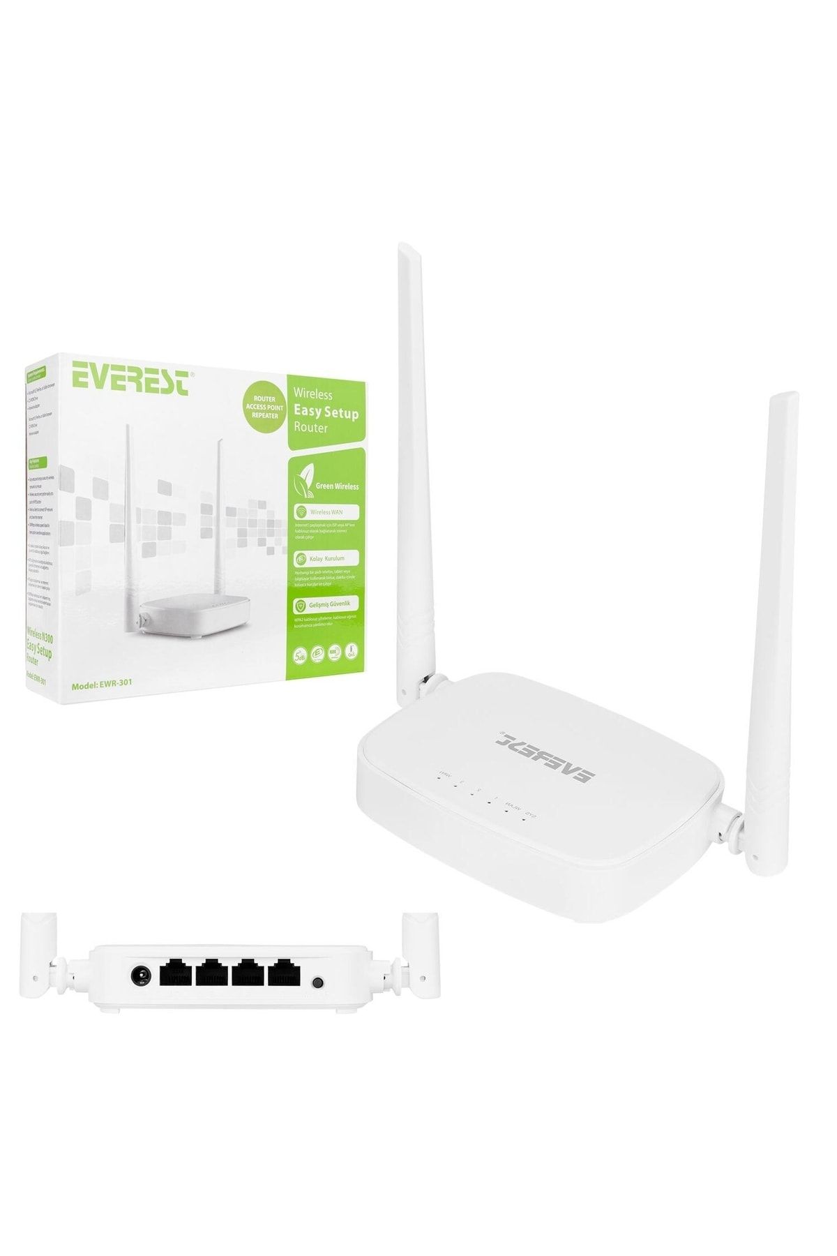 Everest Access Poınt Repeater 4 Port 300 Mbps Ewr-301